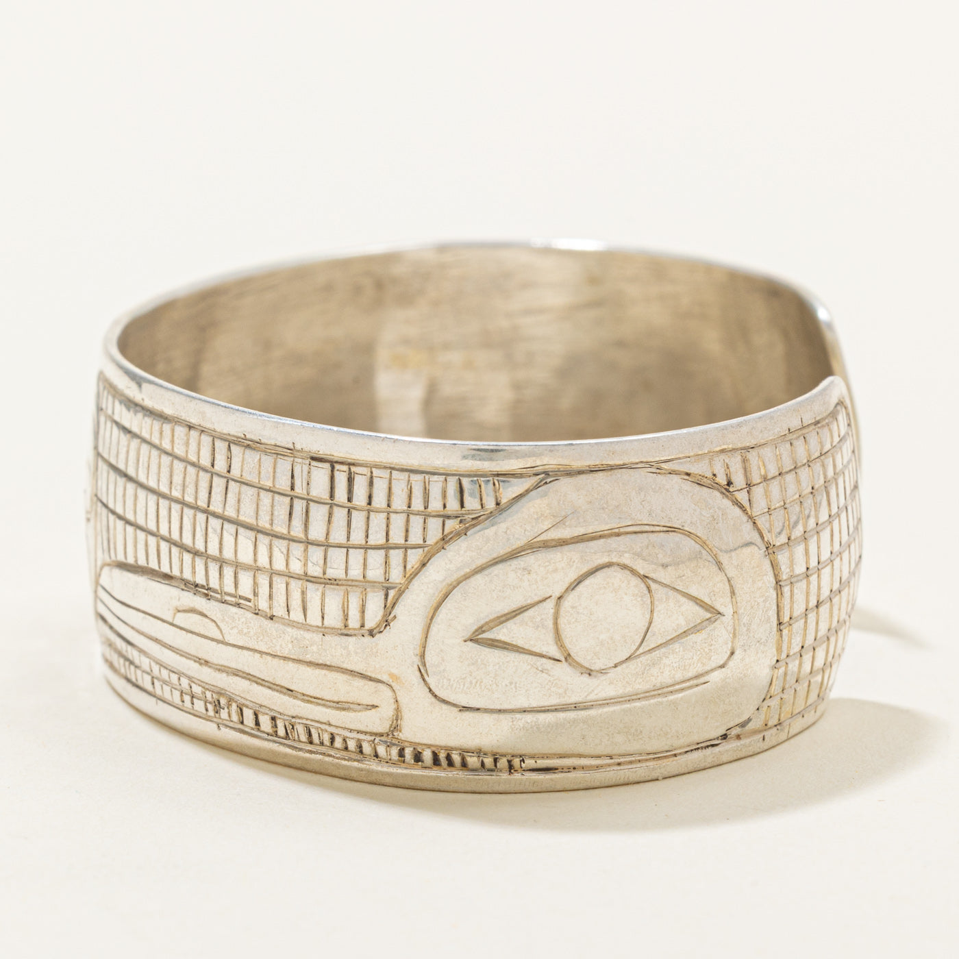 Sterling Silver Indigenous Carved Hummingbird Cuff | 6"