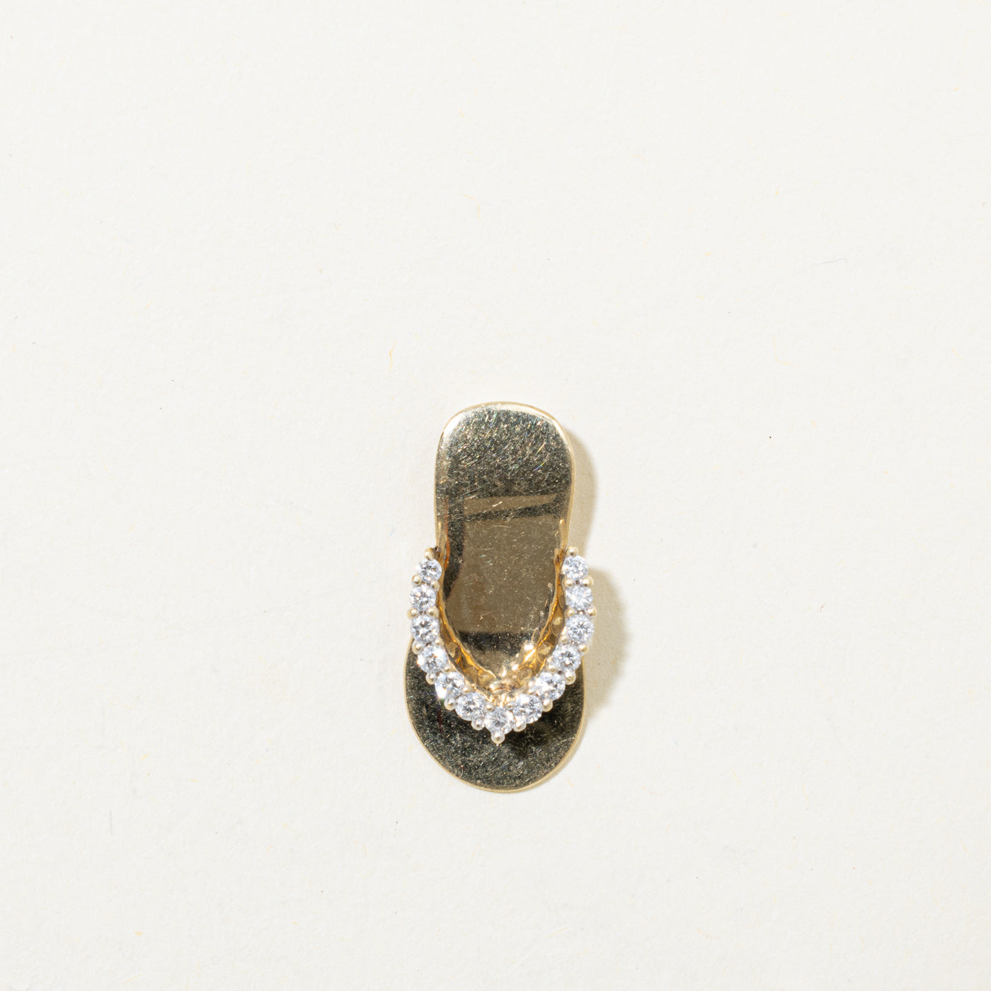 14k Diamond Sandal Pendant | 0.11ctw