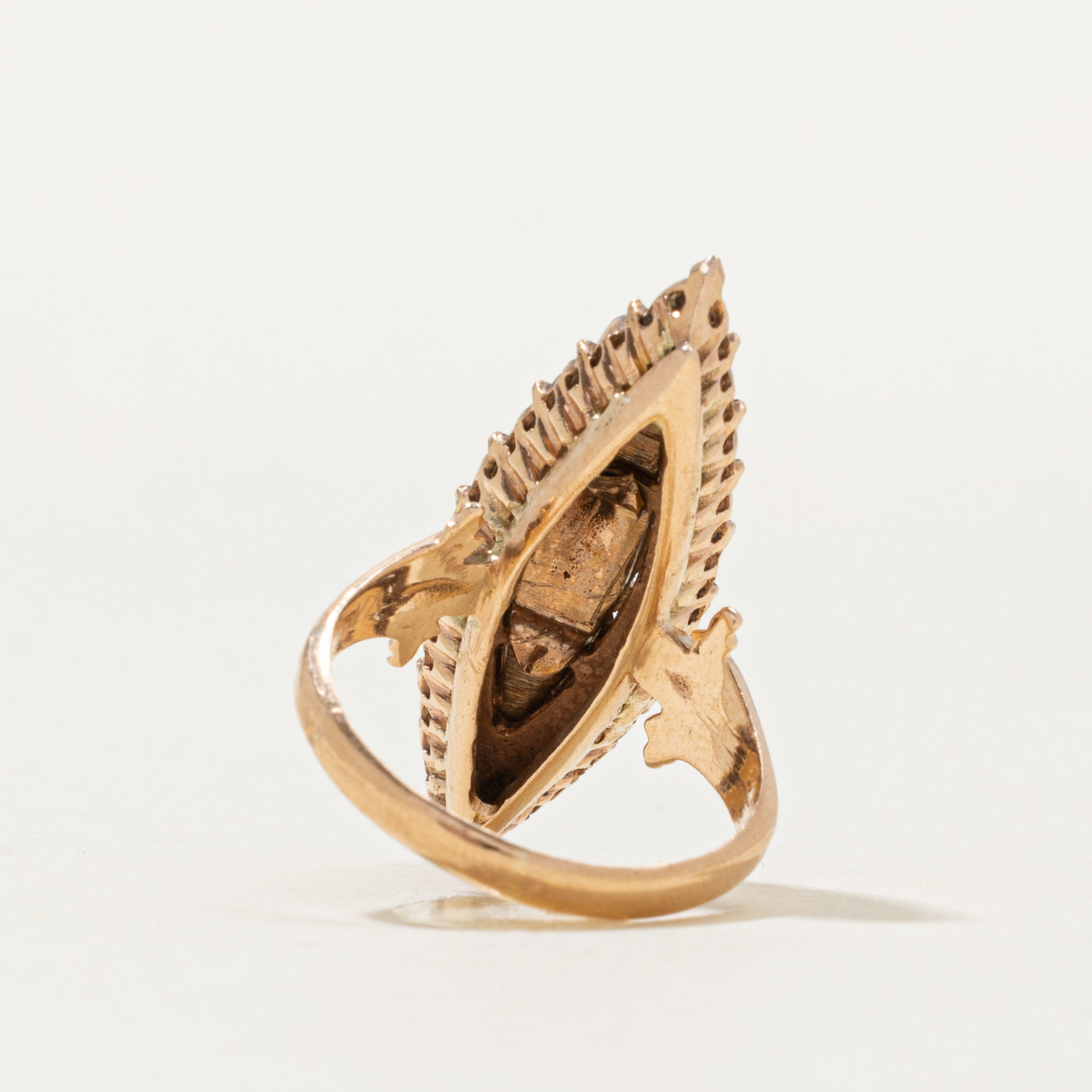 Rose Cut Diamond Navette Ring | 0.95 ctw | SZ 7.75