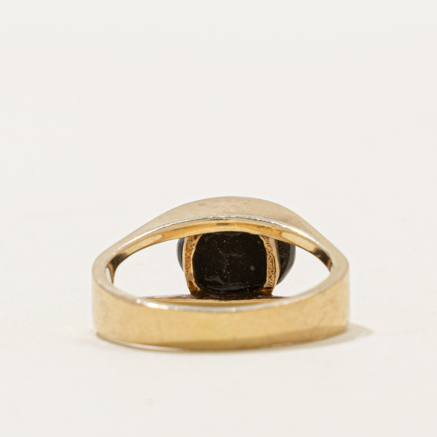 10k Solitaire Ammolite Open Shank Ring | 1.40ct | SZ 8