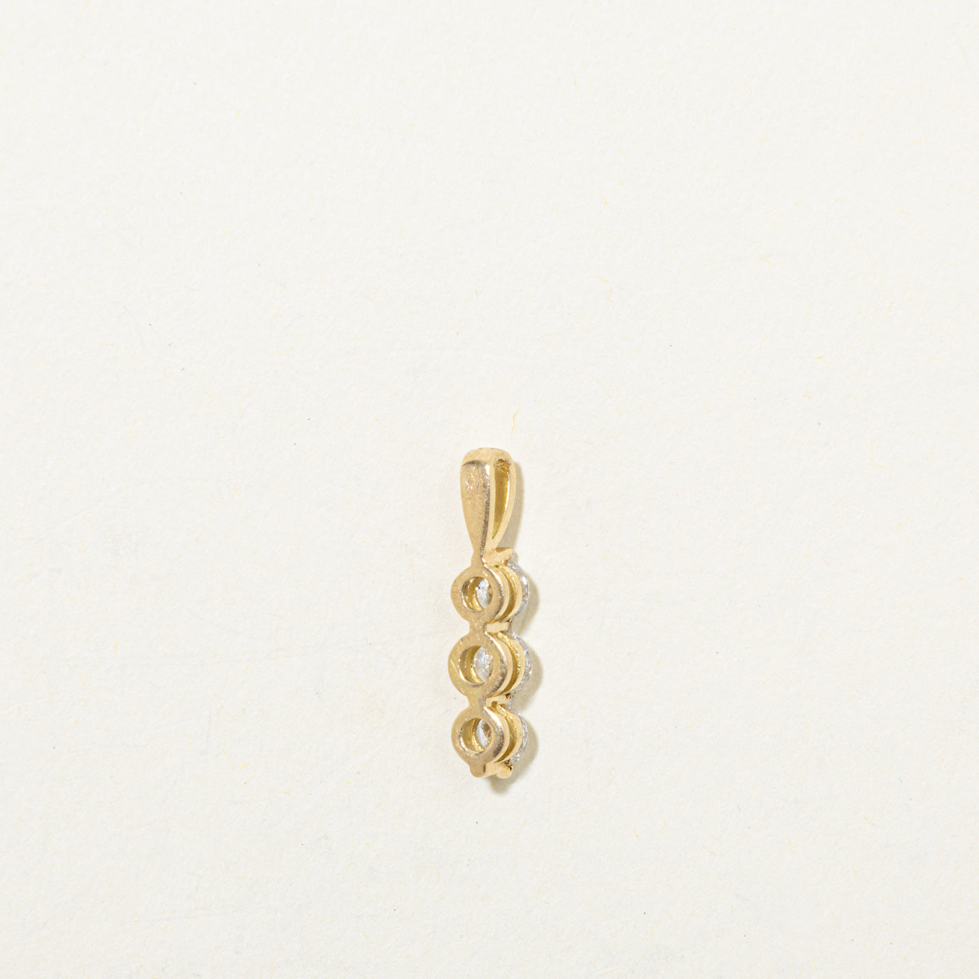 18k Three Stone Diamond Drop Pendant | 0.51ctw