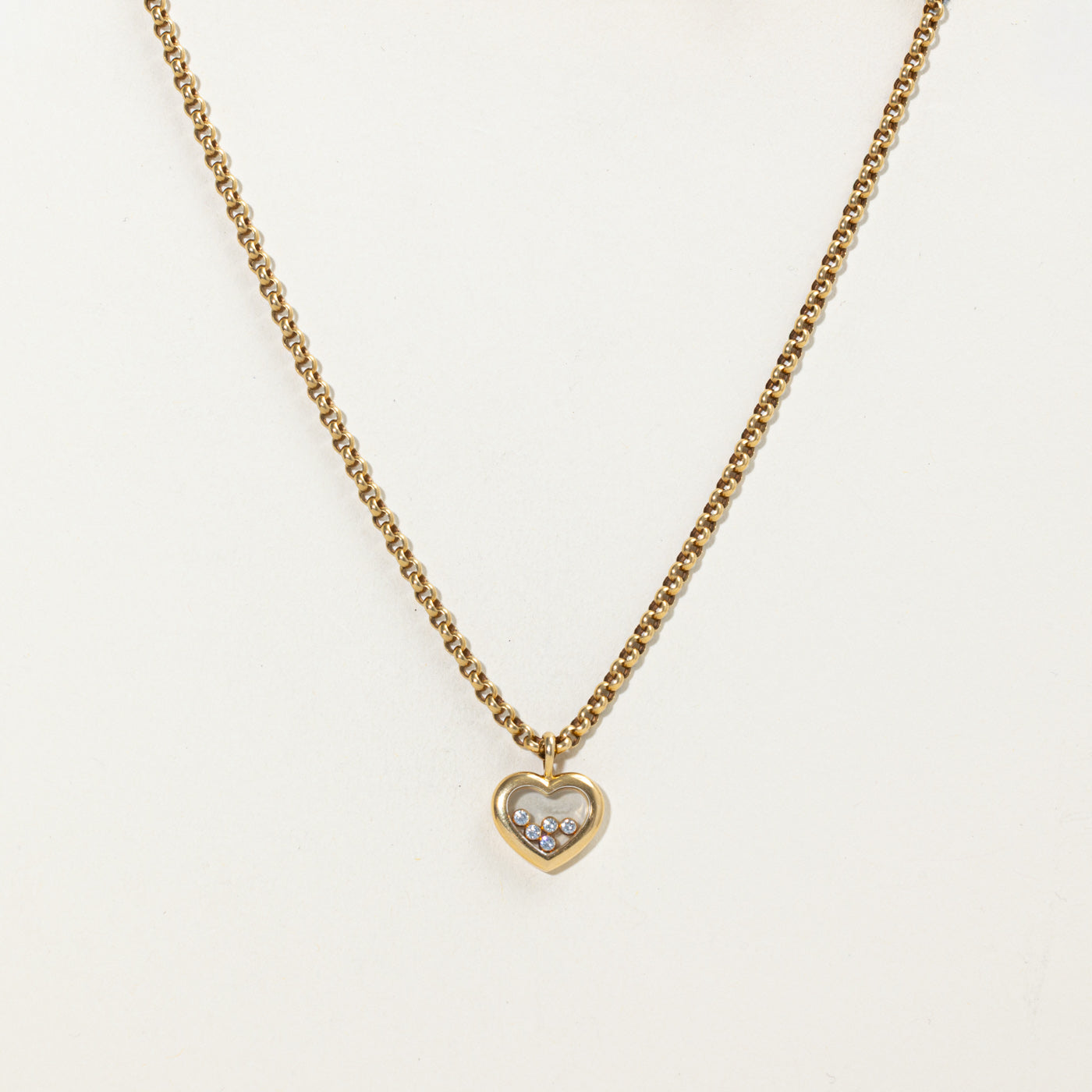'Chopard' 18k Happy Icons Heart Pendant Necklace | 0.28ctw | 17"