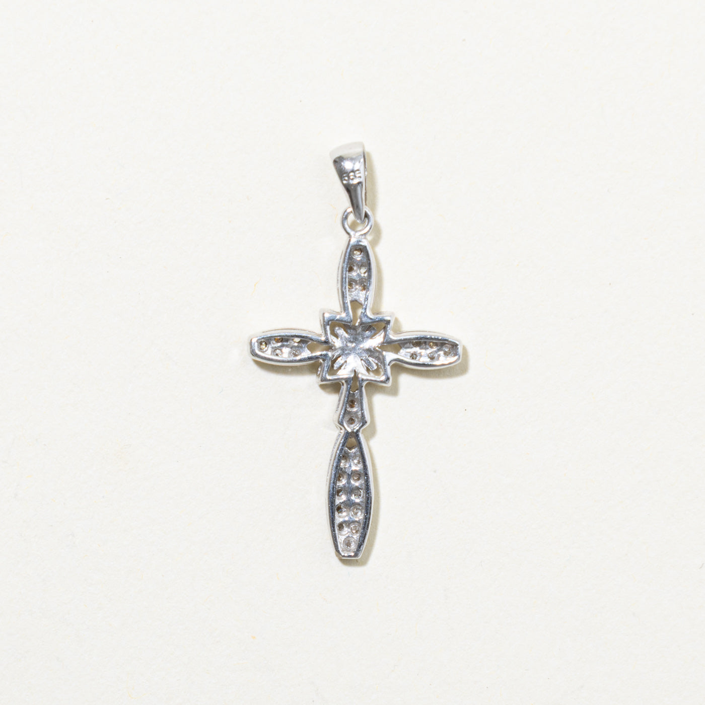 14k Diamond Ornate Cross Pendant | 0.08ctw