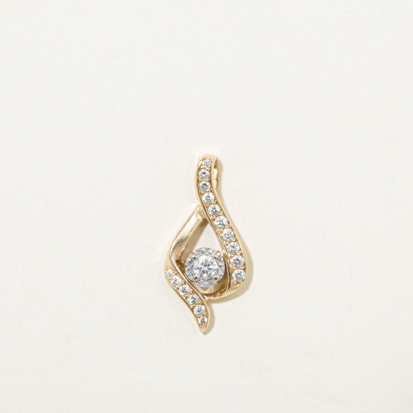 14k Diamond Crossover Pendant | 0.32ctw