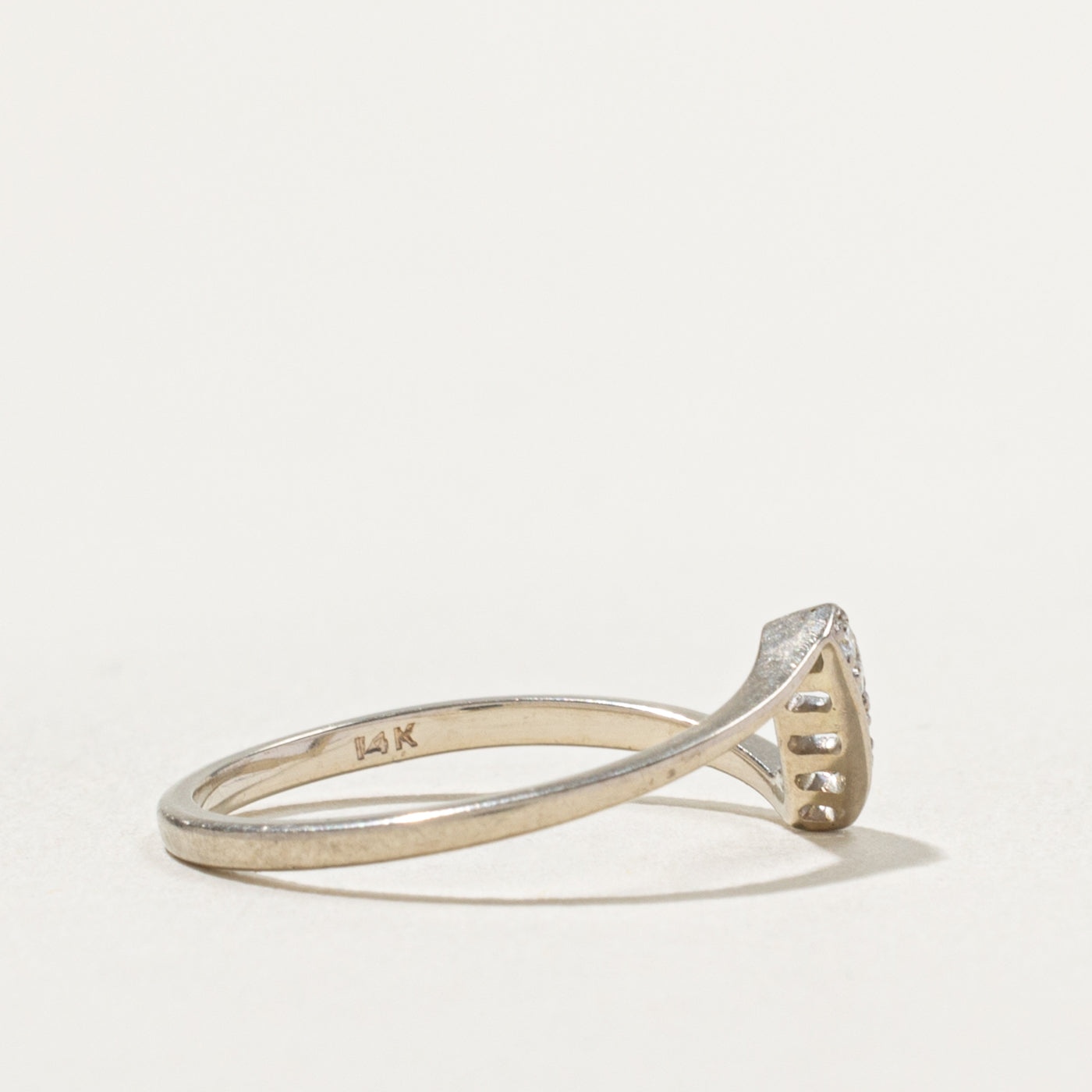 14k Diagonal Diamond Bypass Ring | SZ 5.75