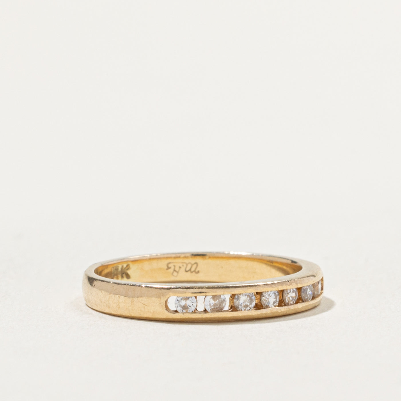 14k Channel Set Semi Eternity Diamond Band | SZ 4.75