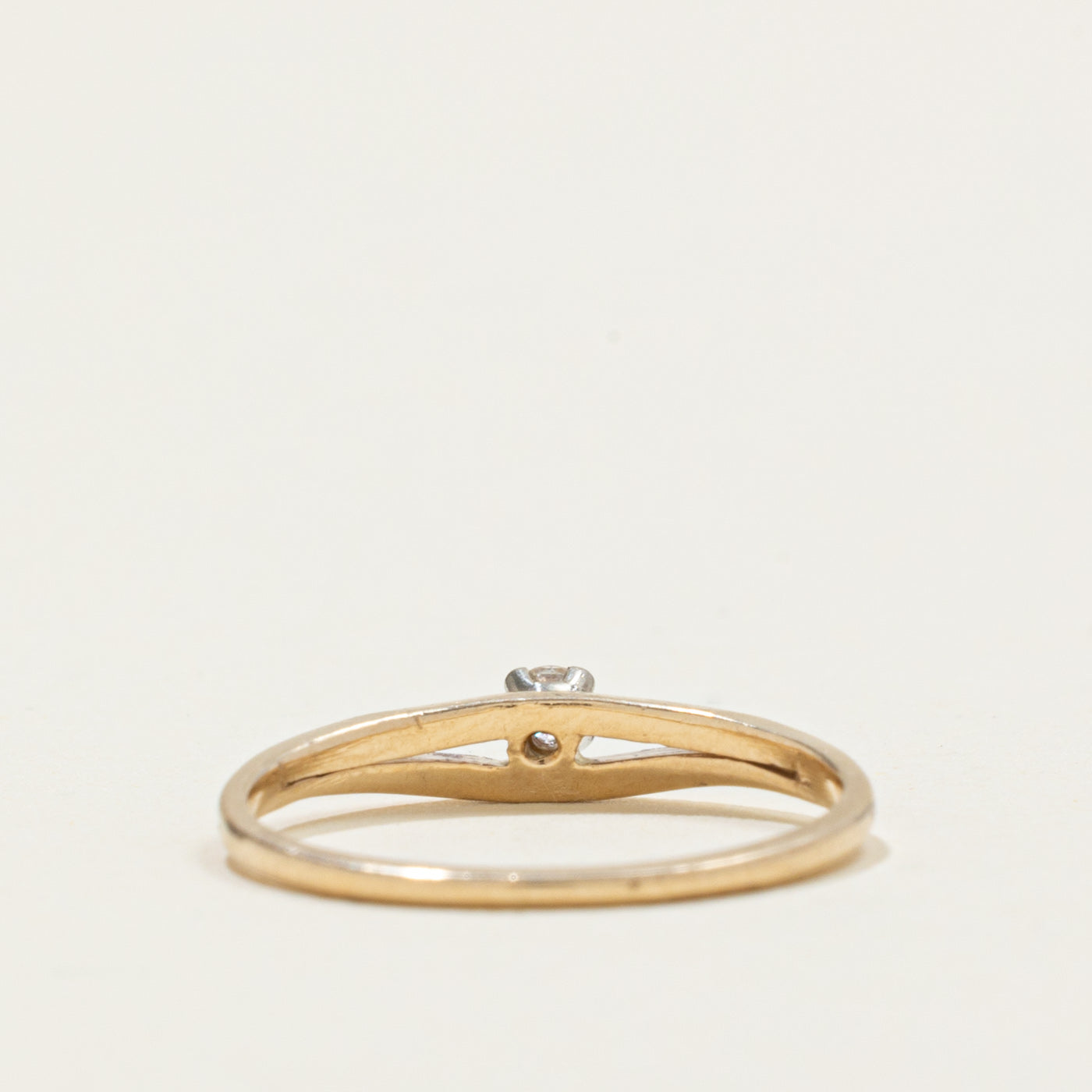 ‘Birks’ 10k Diamond Open Shank Ring | SZ 6