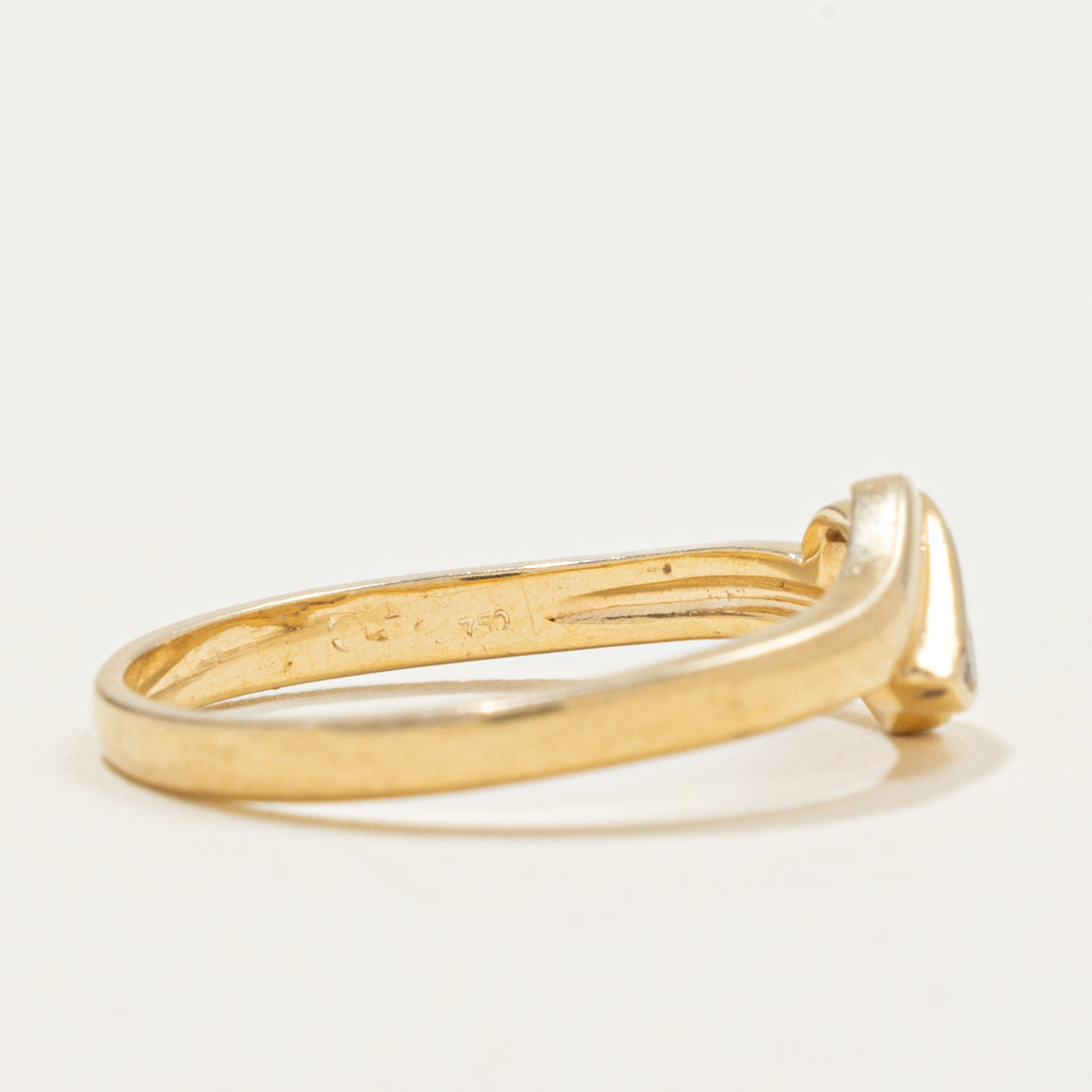 18k Diagonal Diamond Row Bypass Ring | SZ 5.75
