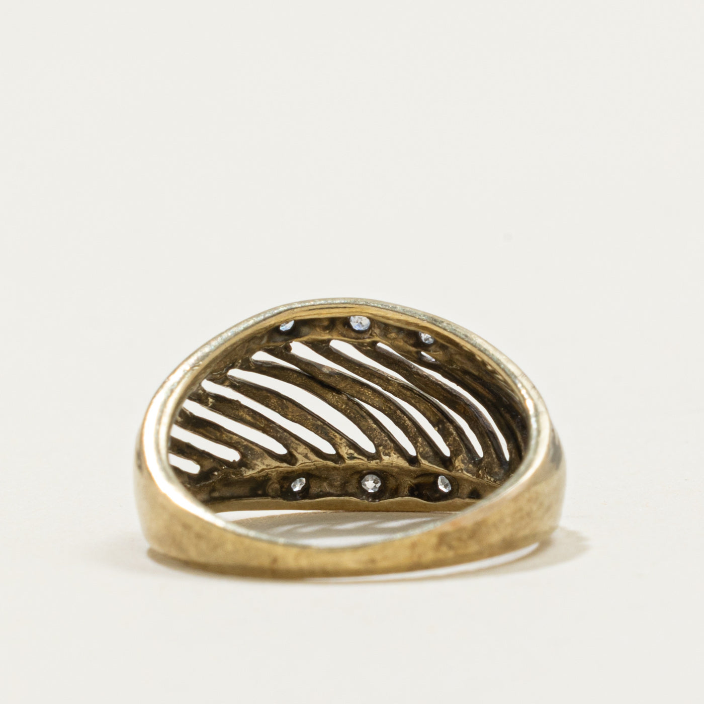 10k Diamond Openwork Dome Ring | SZ 3.5