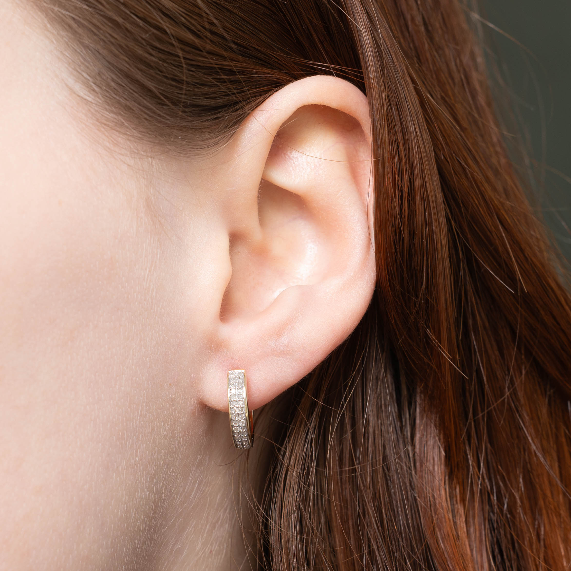 10k Diamond Pave Huggie Earrings