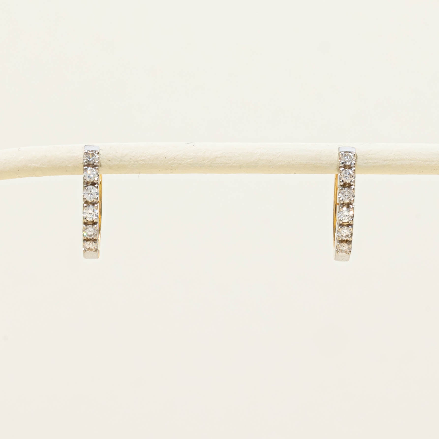 14k Diamond Huggie Earrings