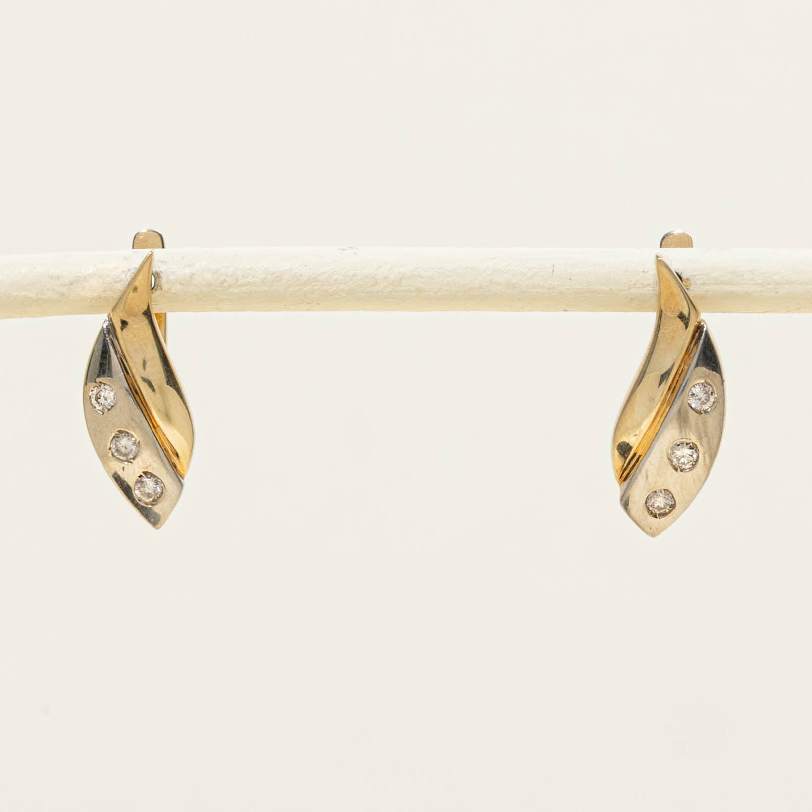 14k Diamond Wave Drop Earrings