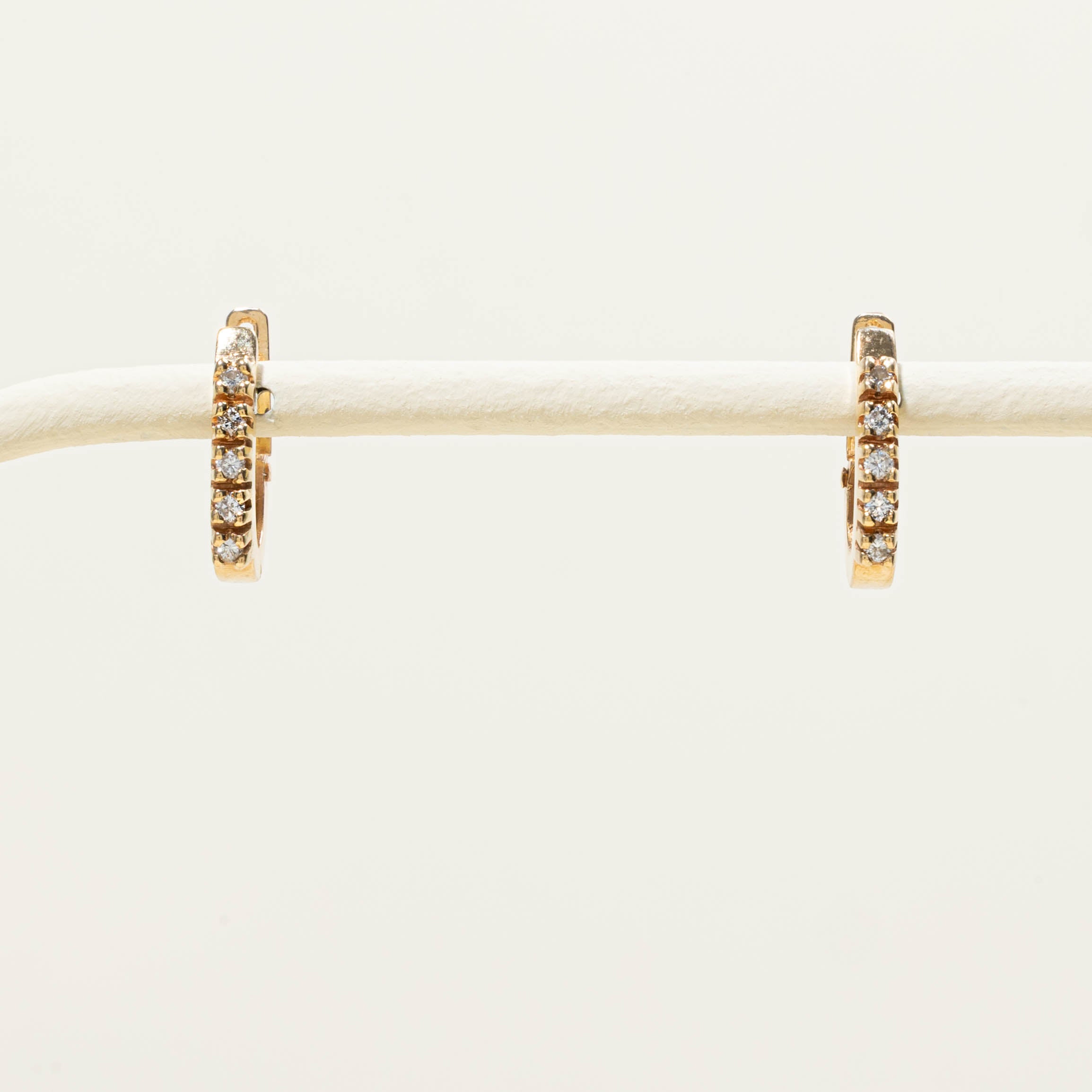 14k Diamond Huggie Earrings