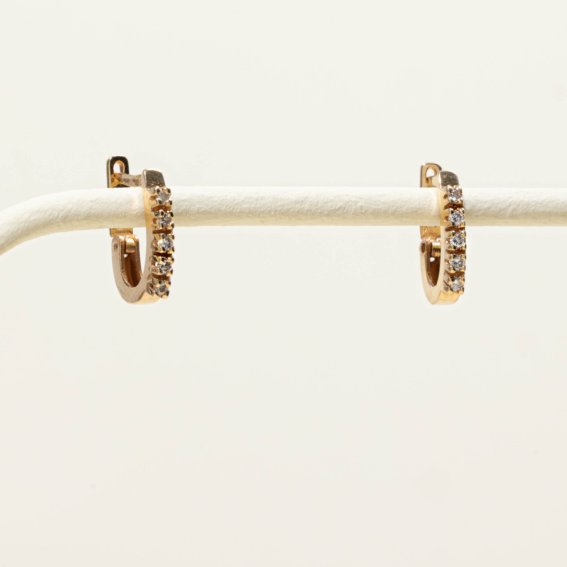 14k Diamond Huggie Earrings
