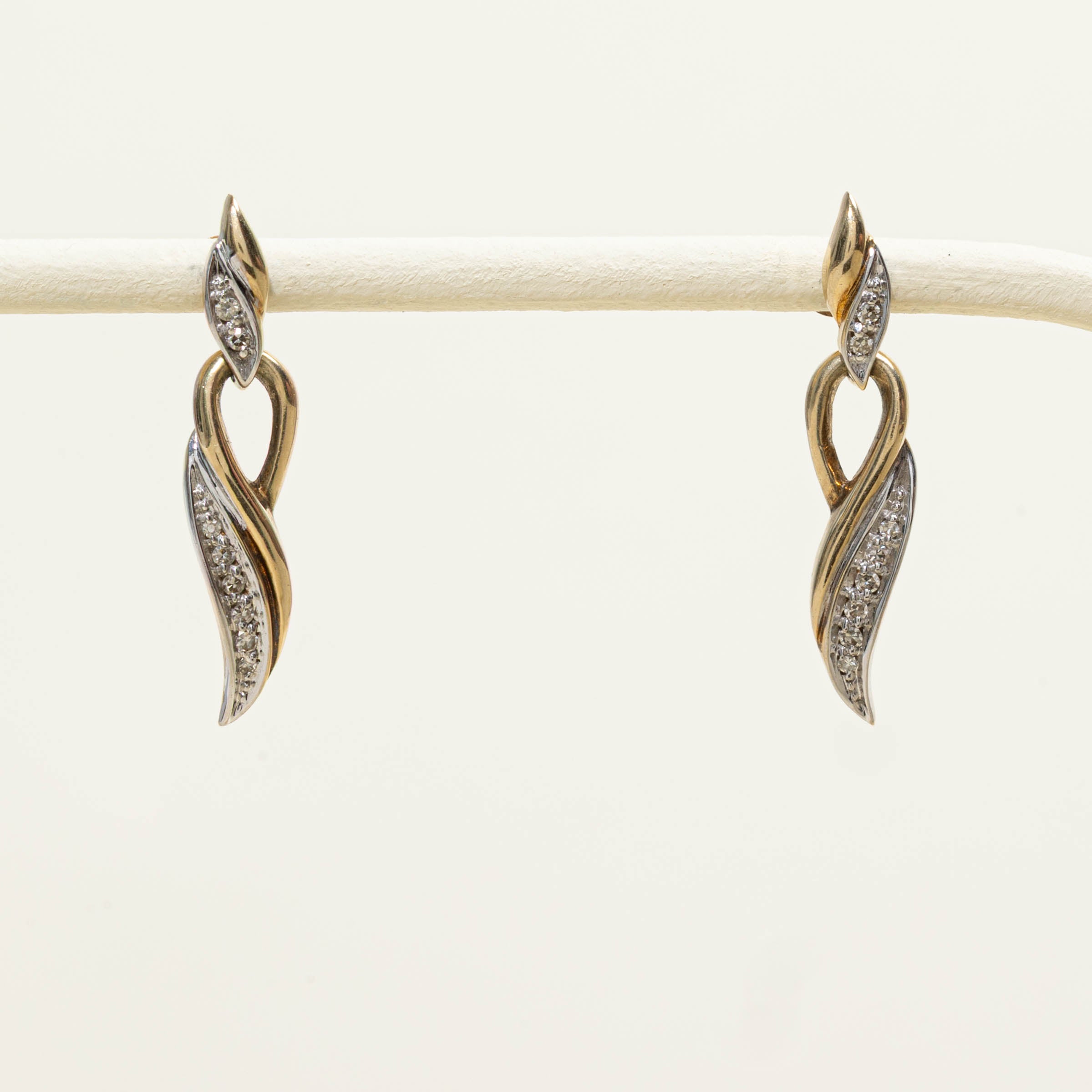 10k Diamond Accent Drop Earrings
