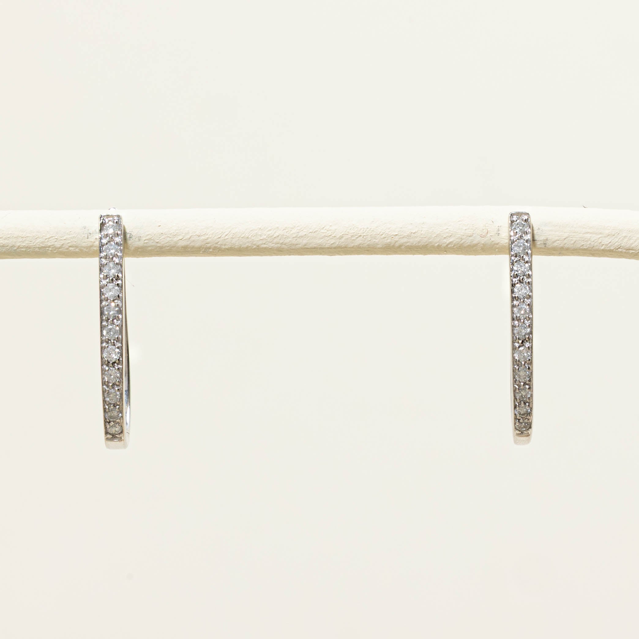 14k Pavé Set Diamond Hoop Earrings