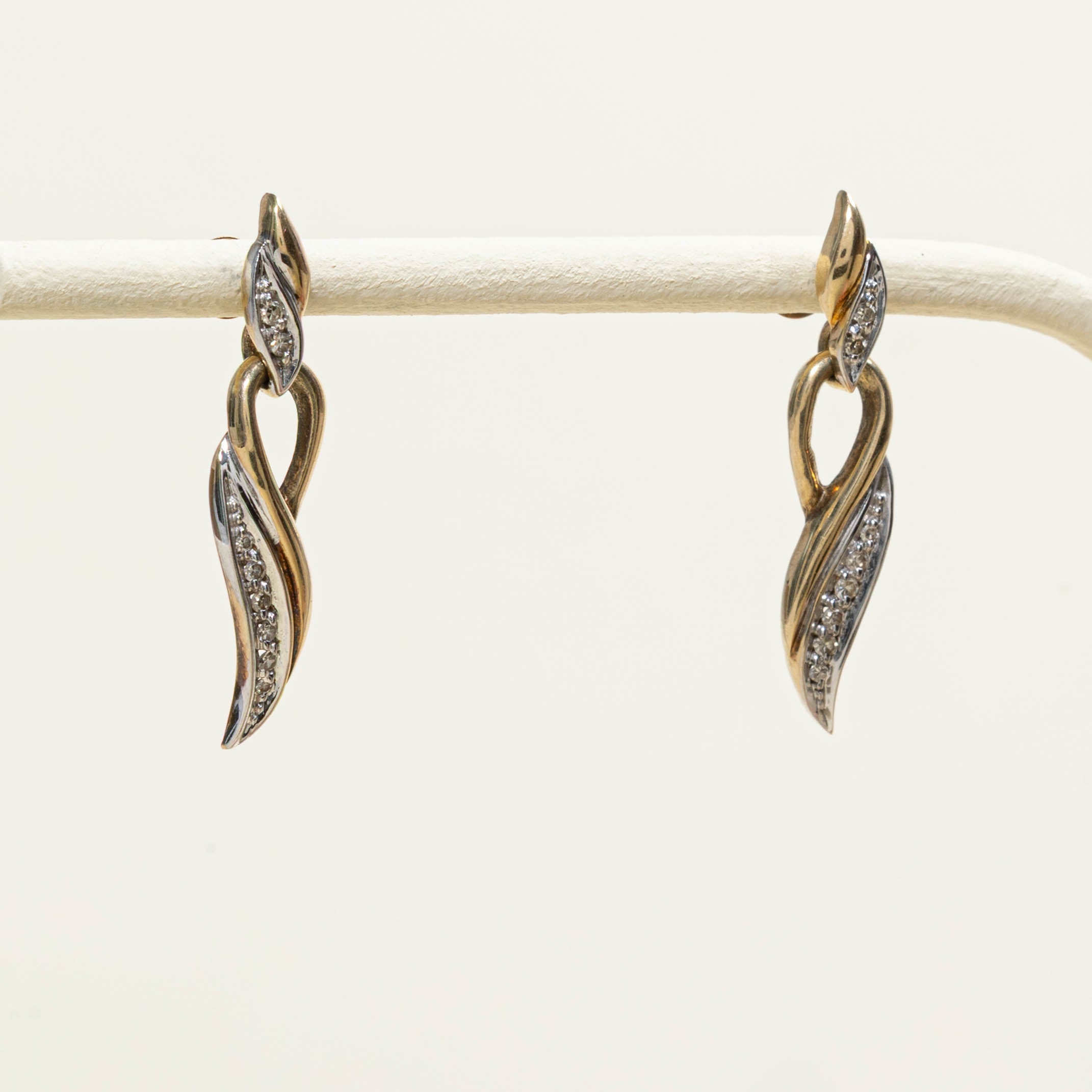 10k Diamond Accent Drop Earrings