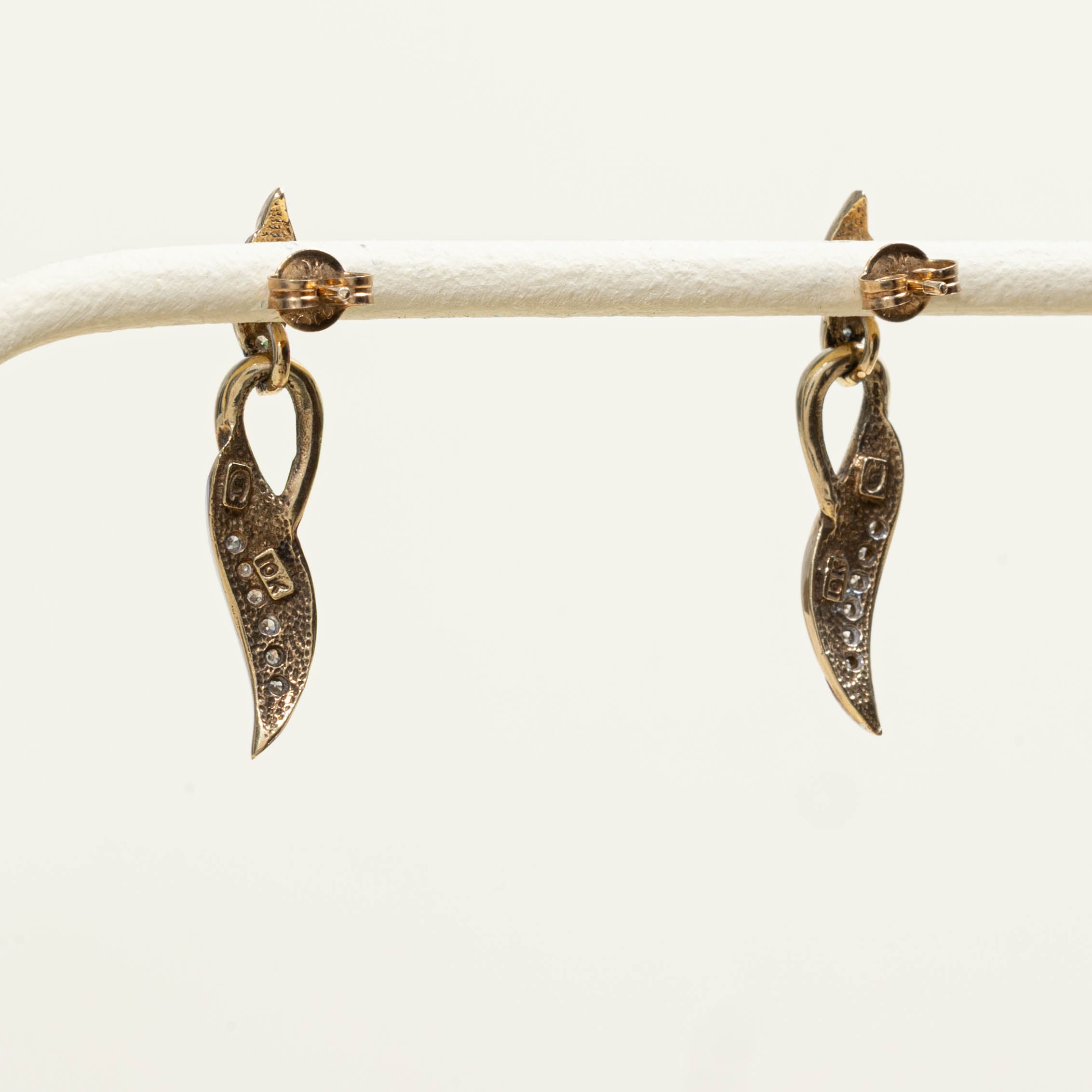 10k Diamond Accent Drop Earrings