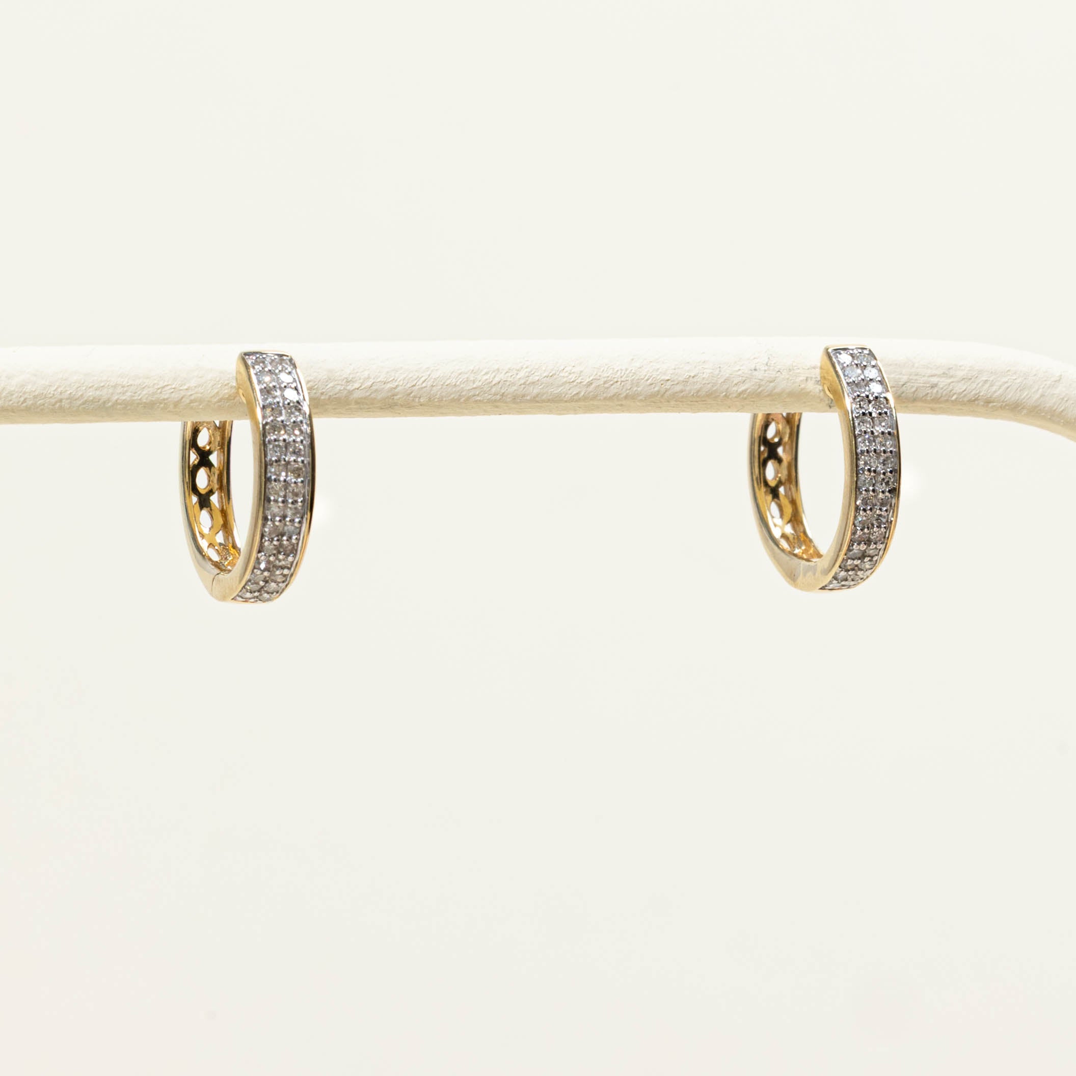 10k Diamond Pave Huggie Earrings