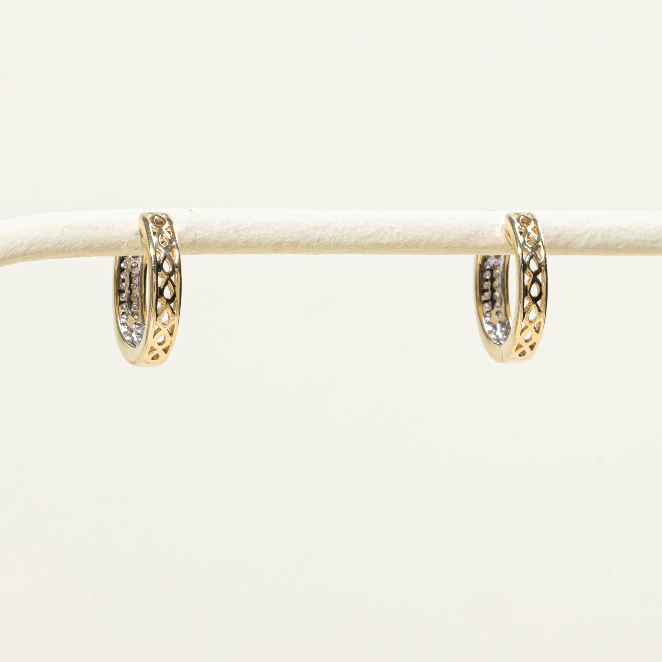 10k Diamond Pave Huggie Earrings