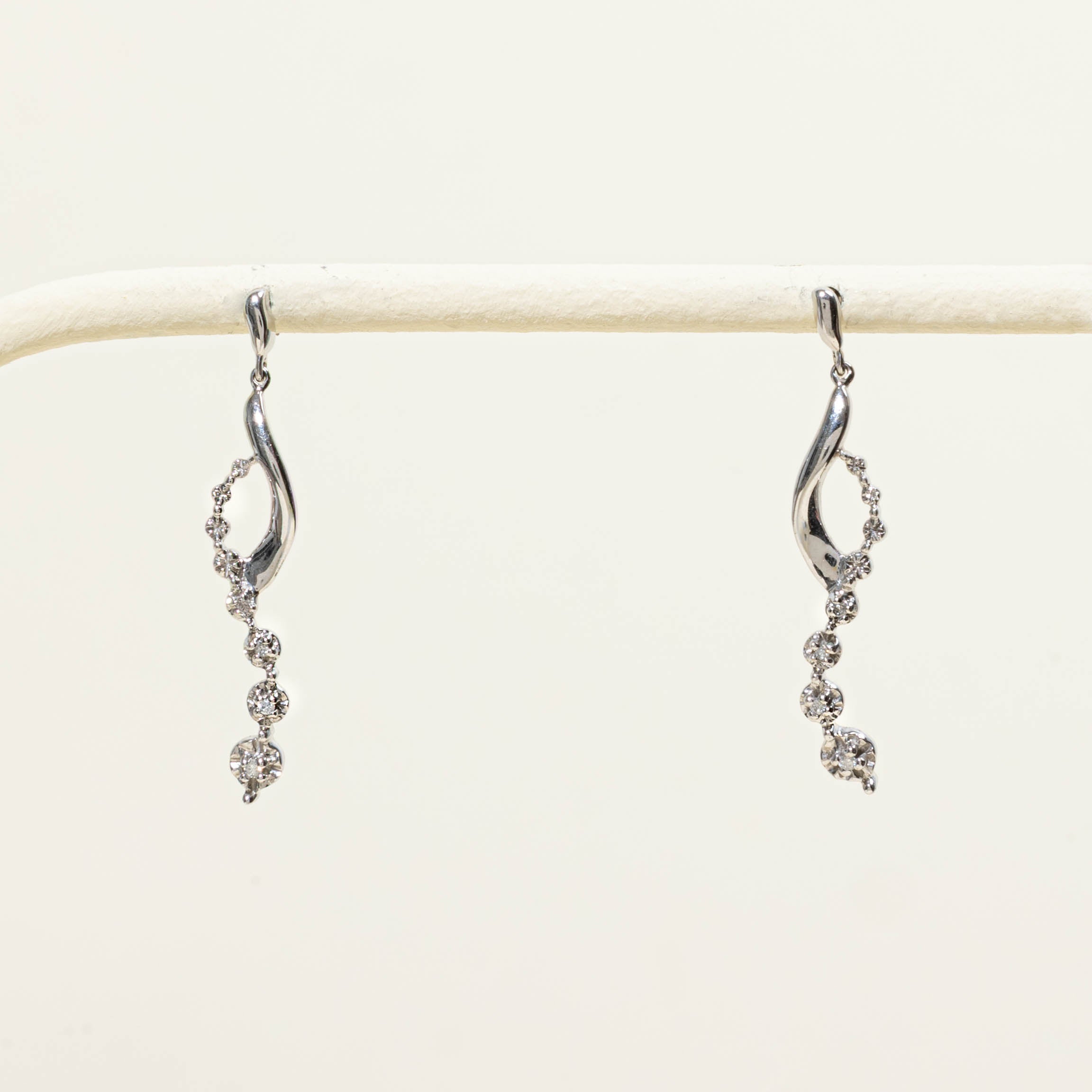 10k Diamond Journey Drop Earrings