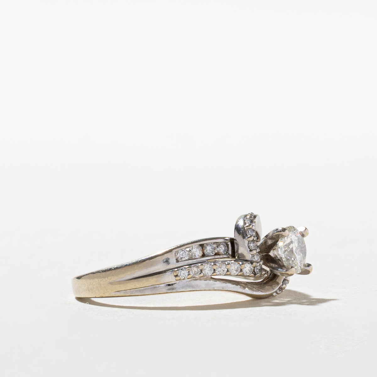 14k Diamond Accented Bypass Ring | 0.42ct I1 H/I,  0.24ctw | SZ 6.5