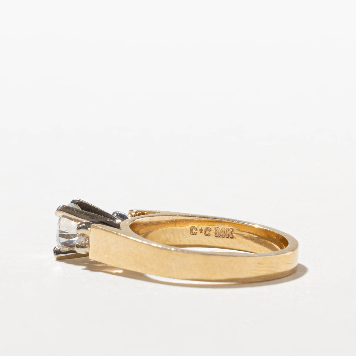 14k Diamond Side Accented Ring | 0.50ct SI1/SI2 G/H, 0.09ctw | SZ 4.5