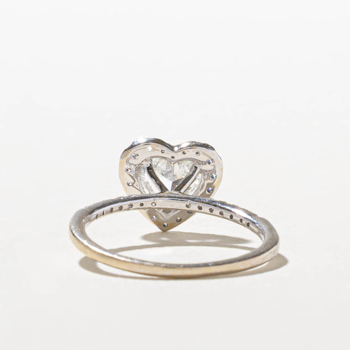 14k Heart Cut Diamond Halo Ring | 0.60ct SI1/SI2 I/J, 0.25ctw | SZ 5.5