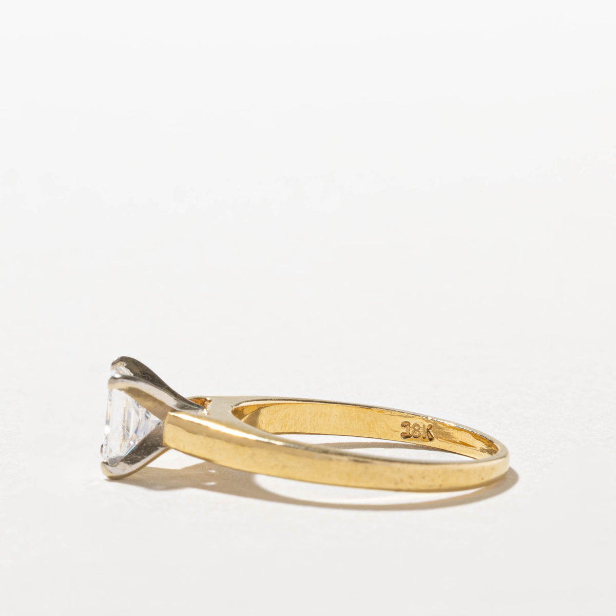 18k Solitaire Radiant Cut Diamond Ring | 0.71ct VS1/VS2 F/G | SZ 5.25
