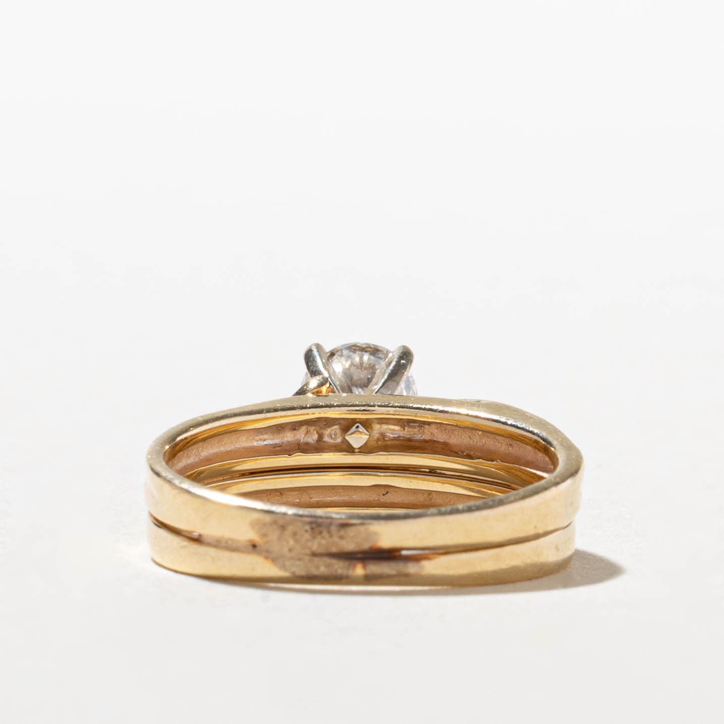 14k Diamond Soldered Wedding Ring Set | 0.49ct SI2 G, 0.09ctw | SZ 5