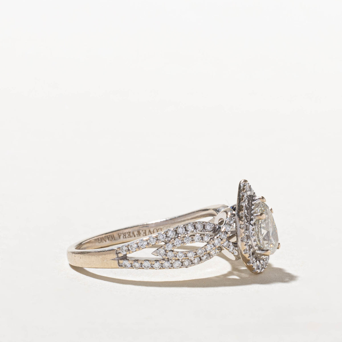 14k Pear Cut Diamond Halo Ring | 0.50ct SI1 H/I, 0.53ctw | SZ 6.75