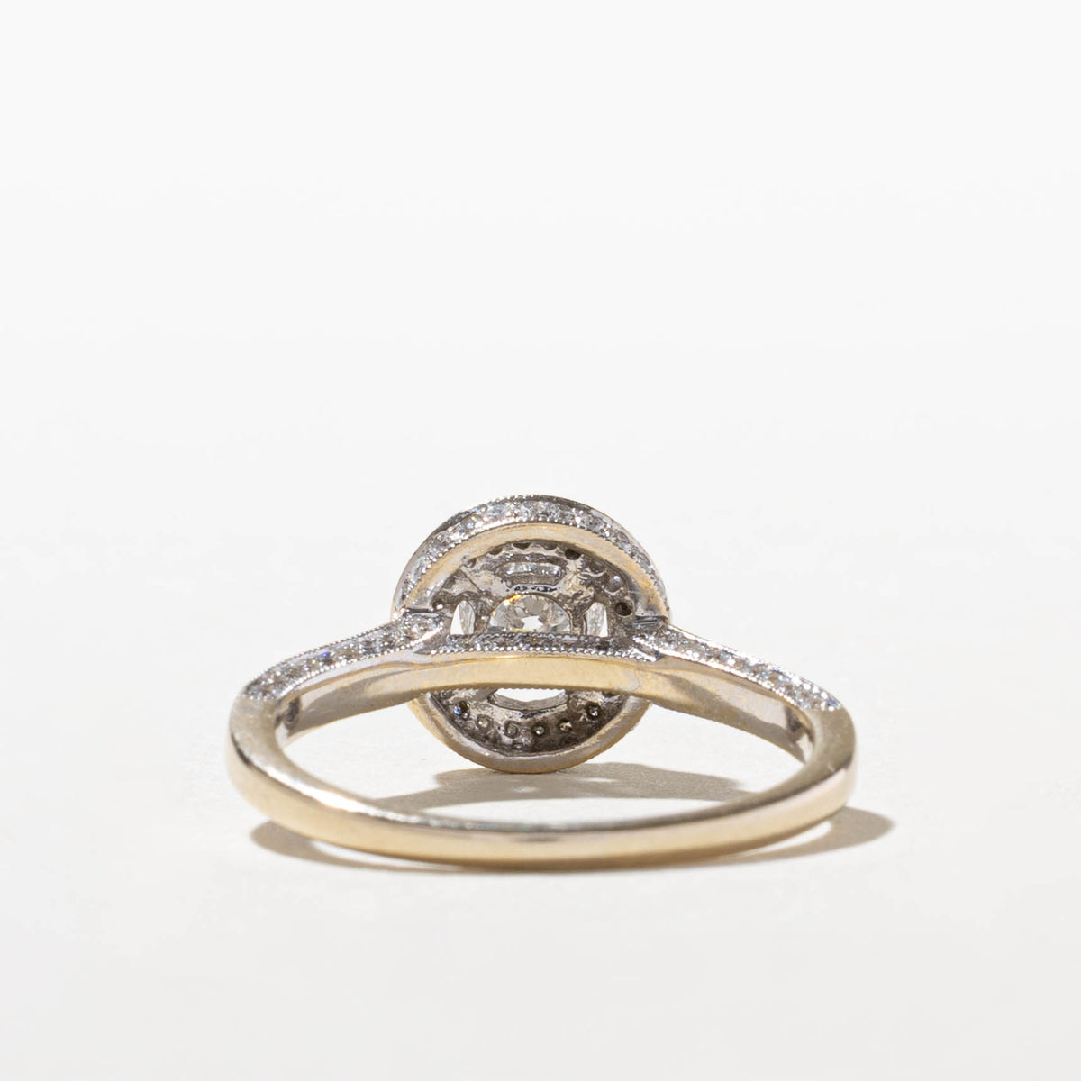 18k Diamond Halo Ring | 0.50ct SI2 H, 0.25ctw | SZ 7.75