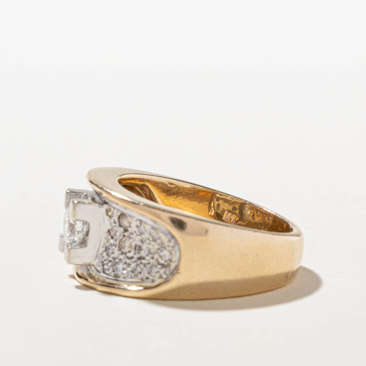 14k Illusion Set Diamond Pave Accented Ring | 0.63ct SI1 G, 0.50ctw | SZ 11.25