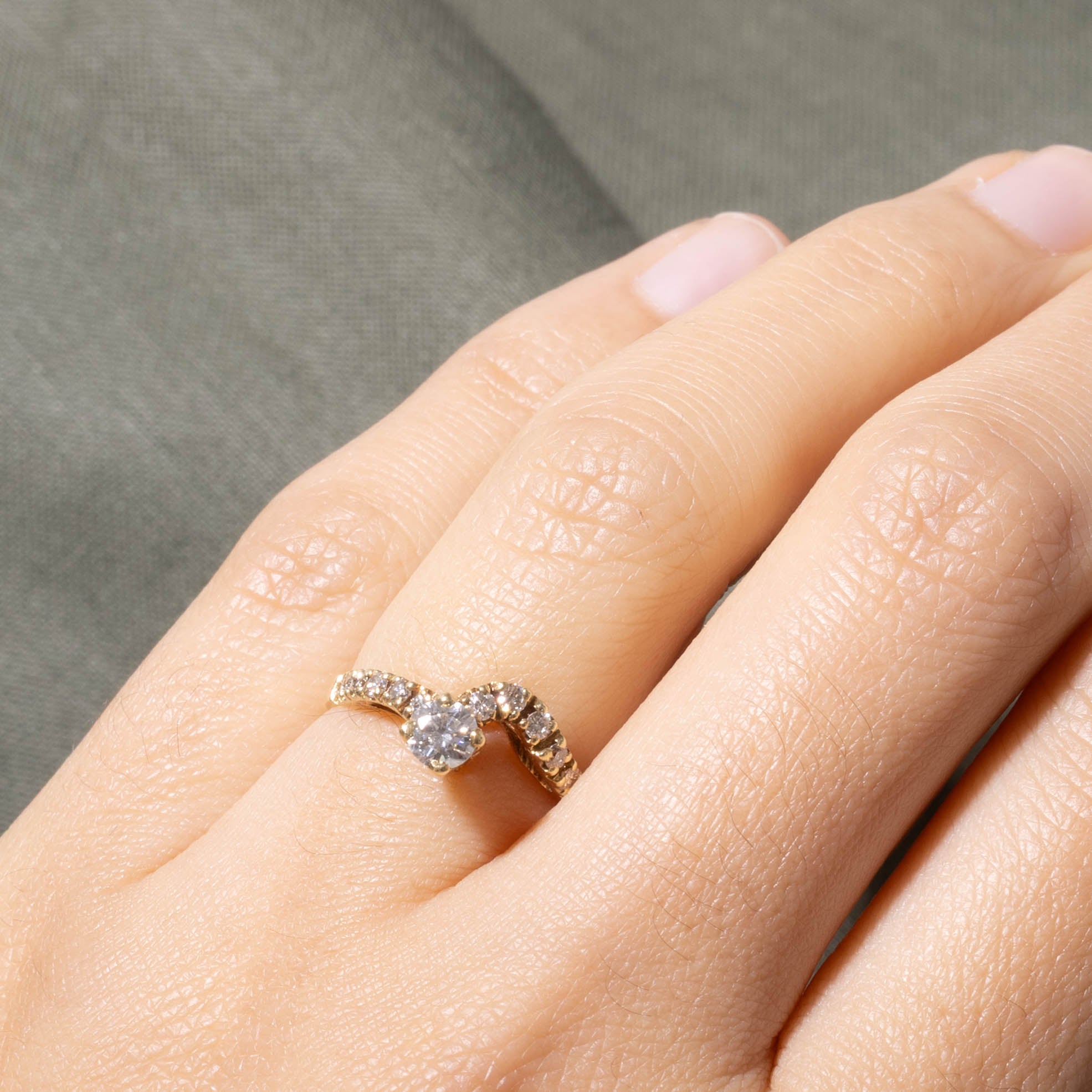 18k Diamond Abstract Chevron Ring | 0.43ctw | SZ 5.5