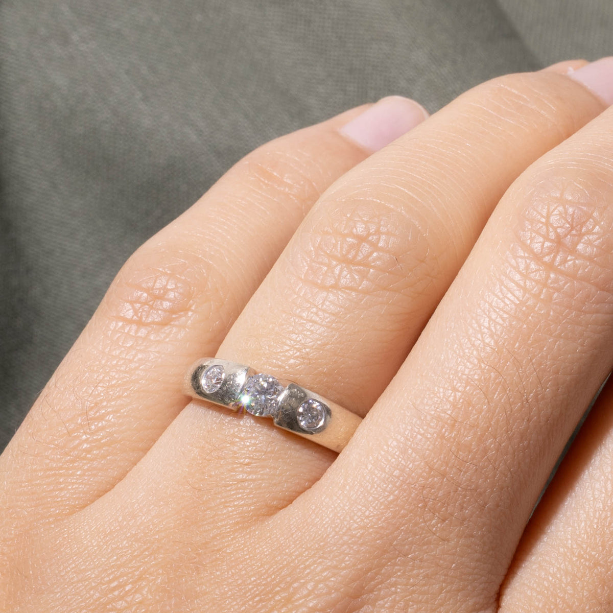 18k Tension Set Diamond Accented Ring | 0.34ctw | SZ 5.5