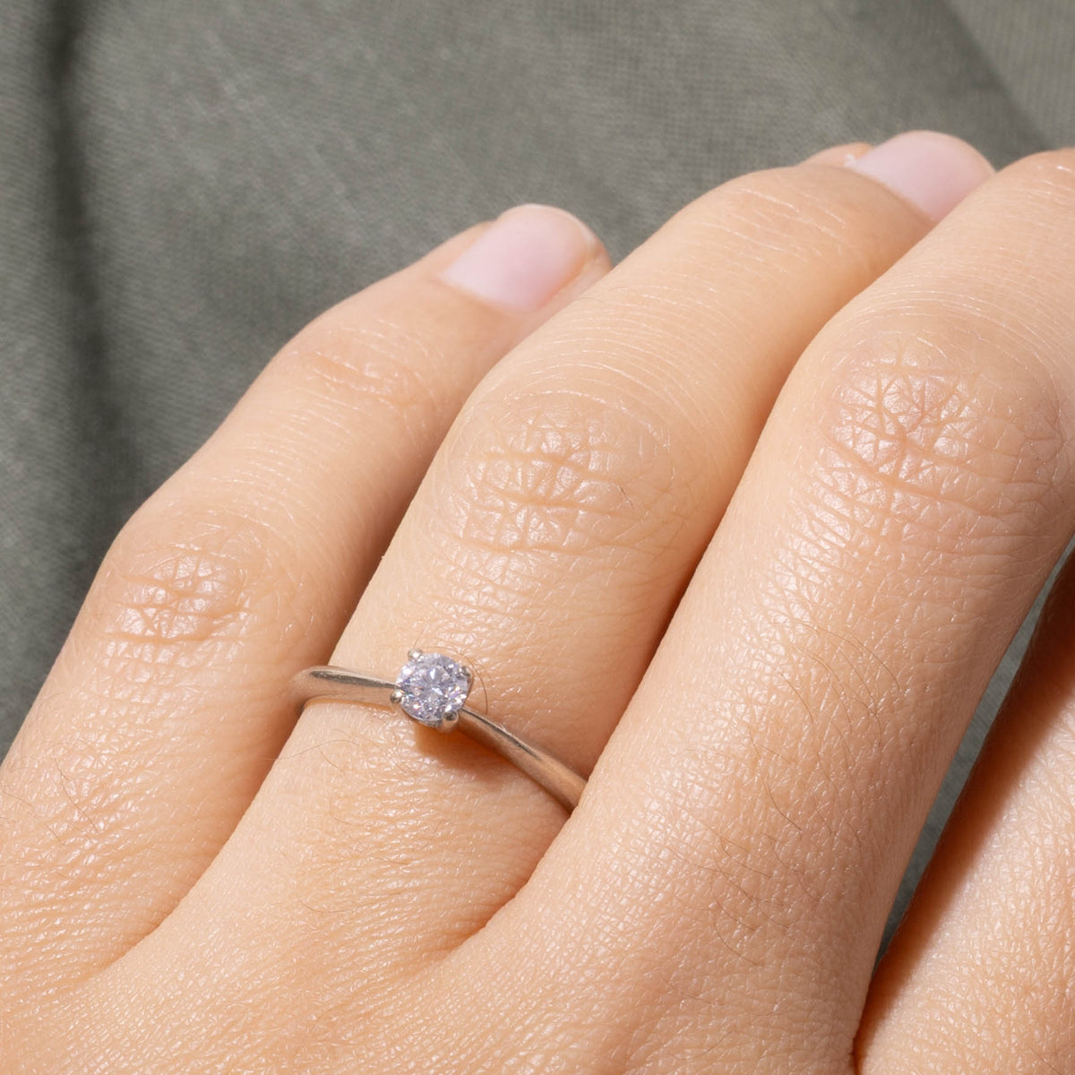 18k Solitaire Diamond Petite Ring | 0.21ct | SZ 5.5