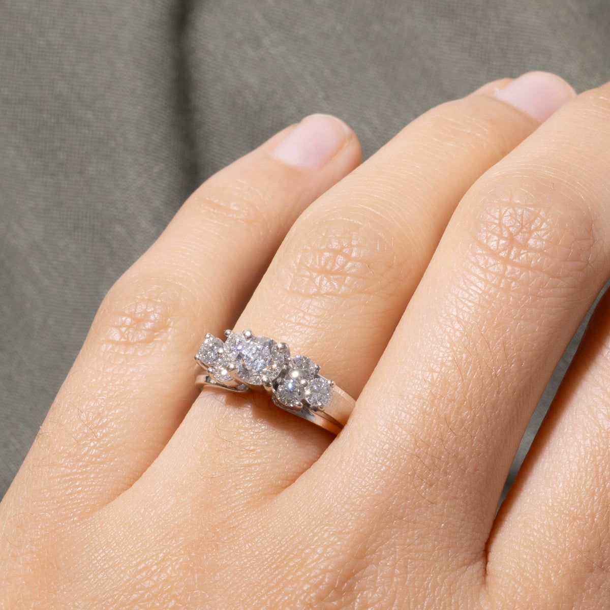14k Diamond Cluster Accented Ring | 0.60ct I1 H/I, 0.78ctw | SZ 5.5
