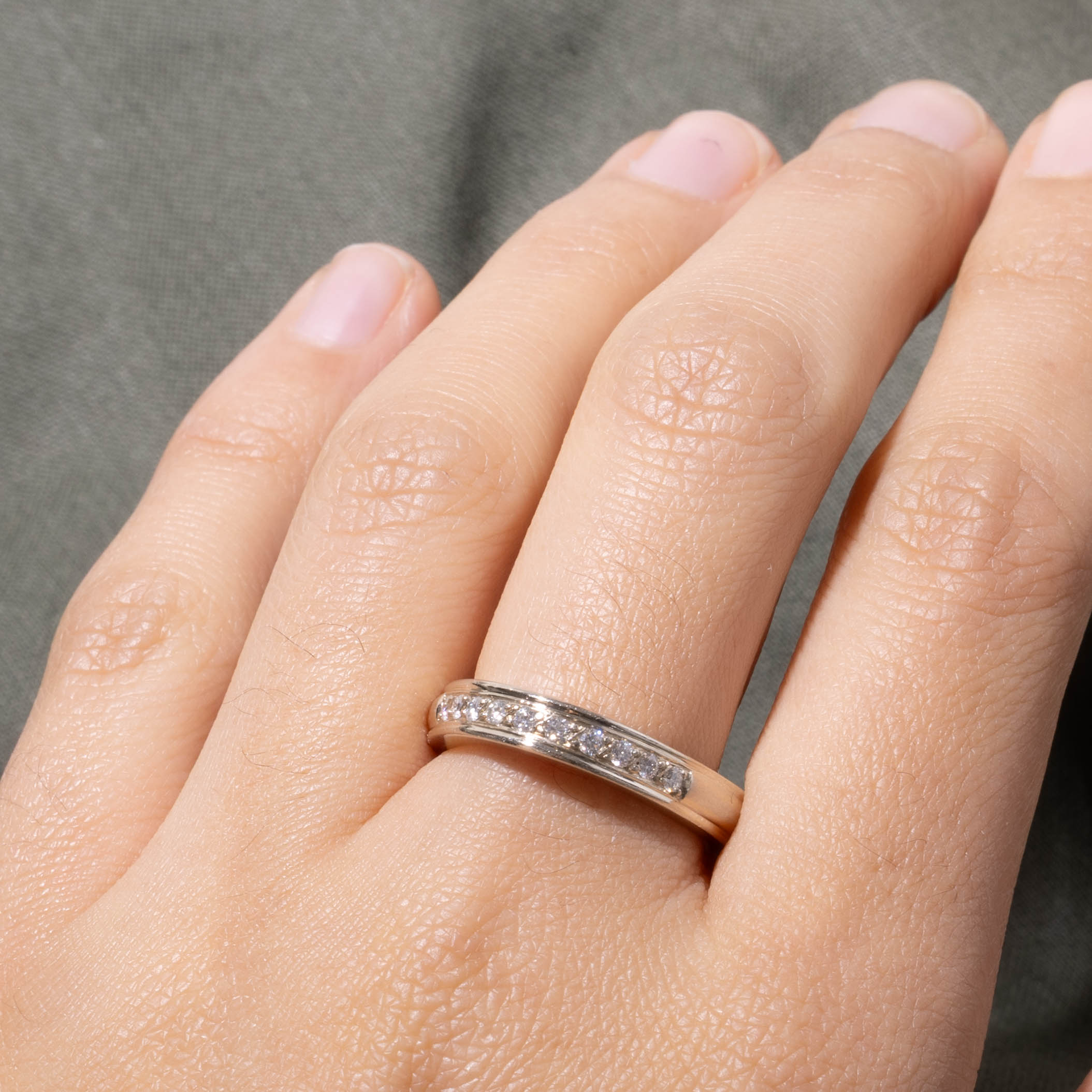 Semi Eternity Diamond Grooved Band | 0.25ctw | 4.00mm | SZ 7