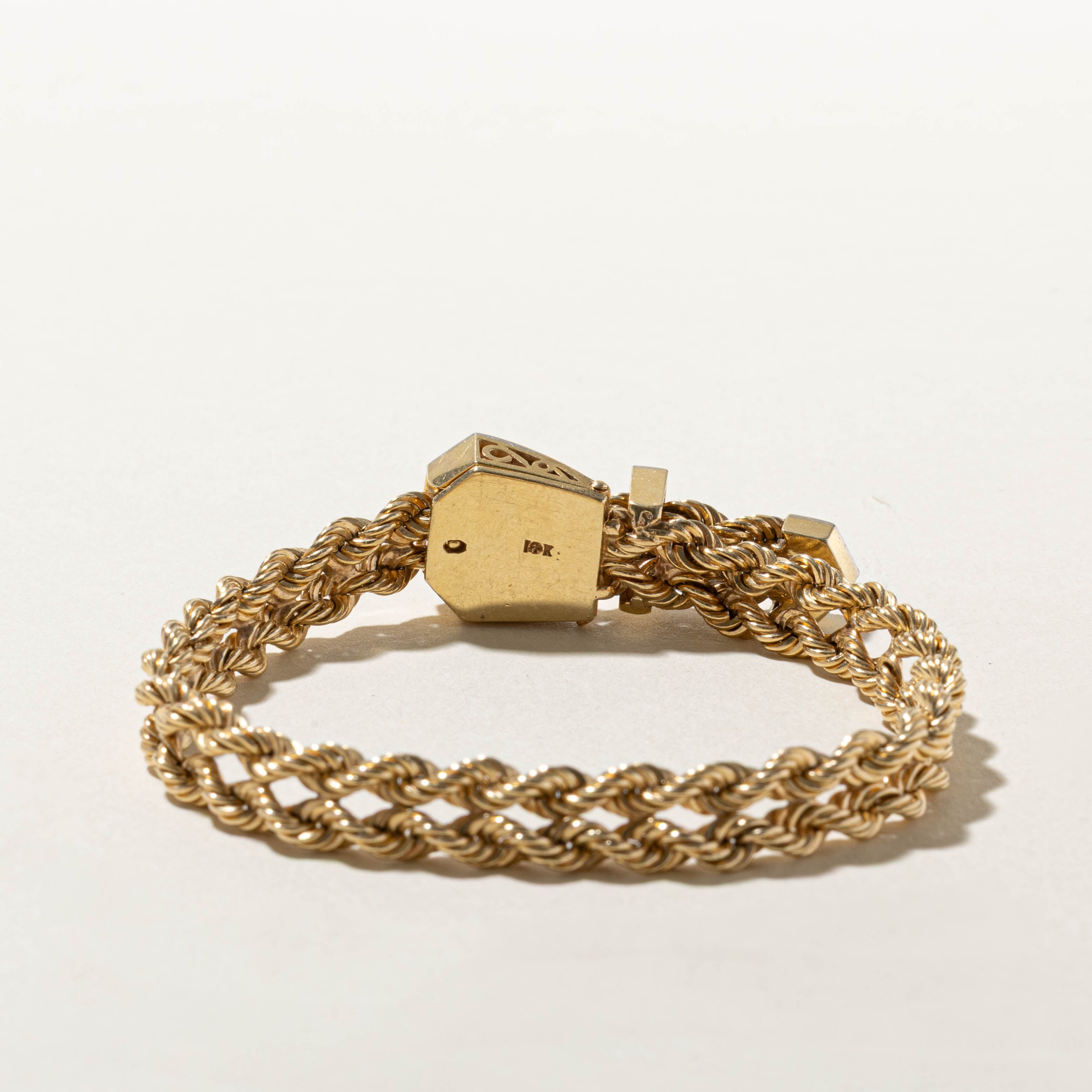 14k Diamond Rope Buckle Bracelet | 0.50ctw | 8"