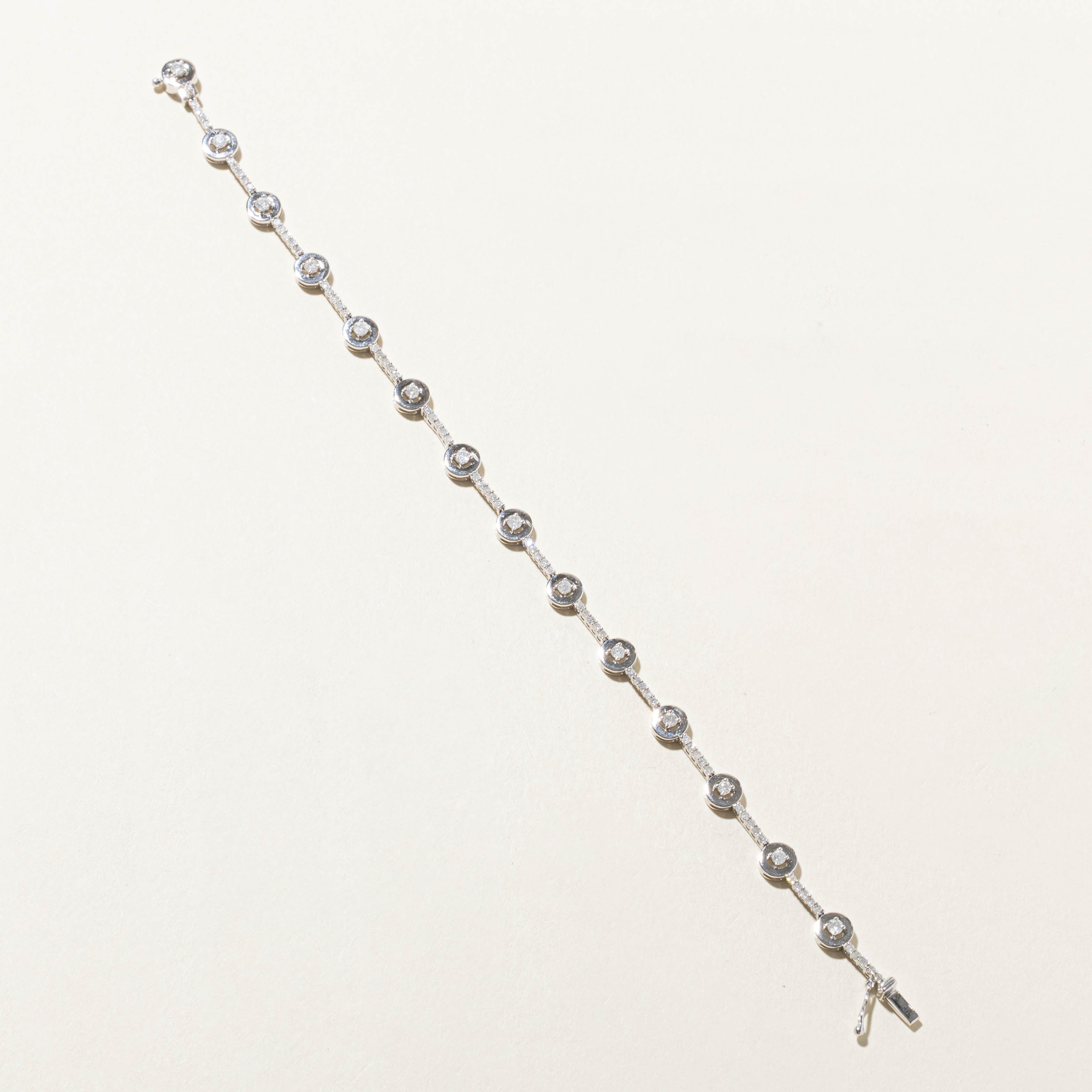 10k Bezel Set Diamond Satellite Bracelet | 0.77ctw | 7"