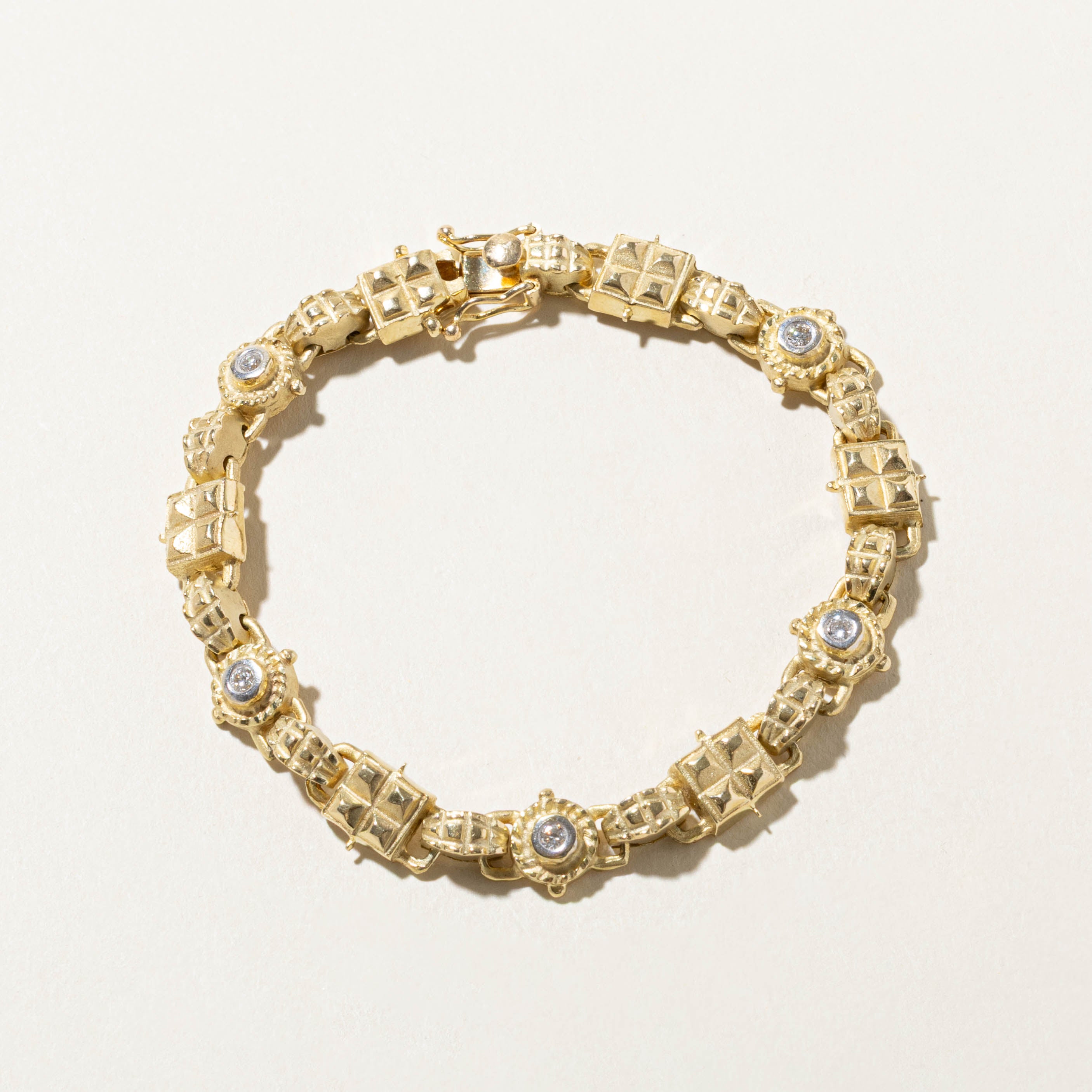 14k Diamond Abstract Geometric Bracelet | 0.25ctw | 7"