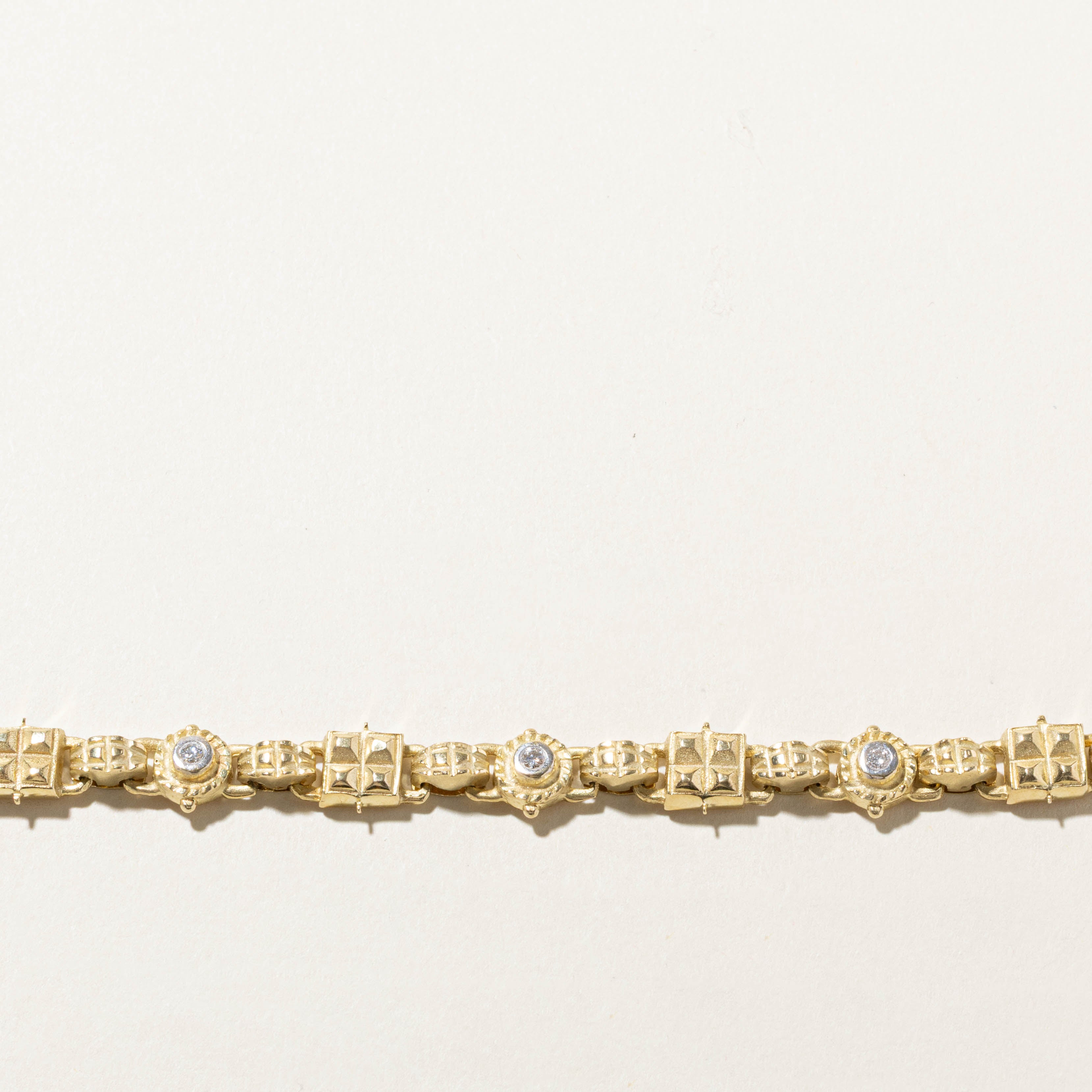 14k Diamond Abstract Geometric Bracelet | 0.25ctw | 7"