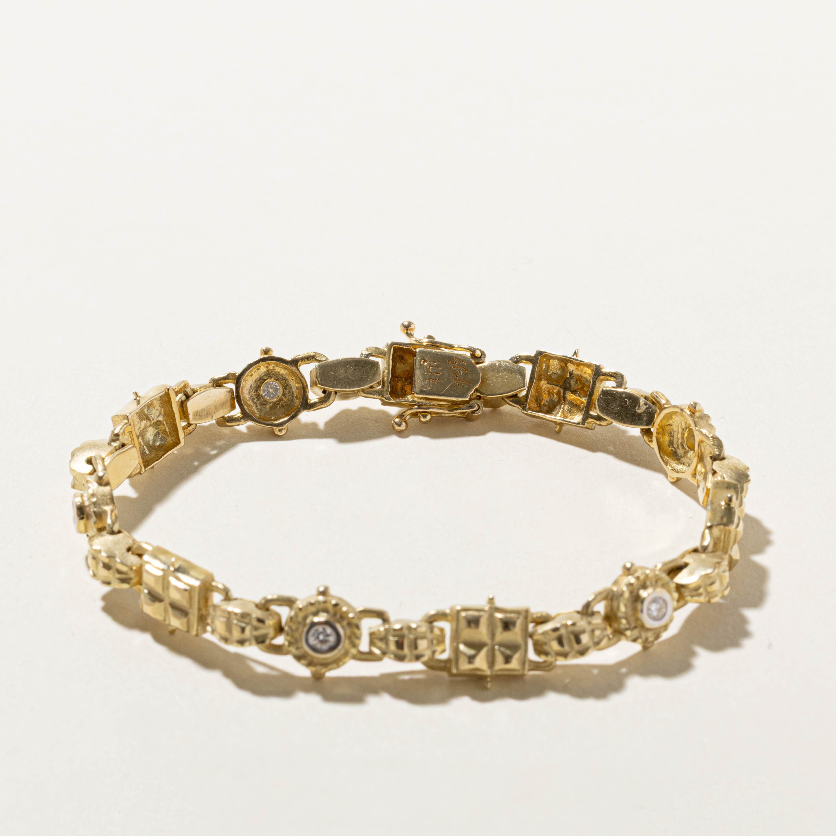 14k Diamond Abstract Geometric Bracelet | 0.25ctw | 7"