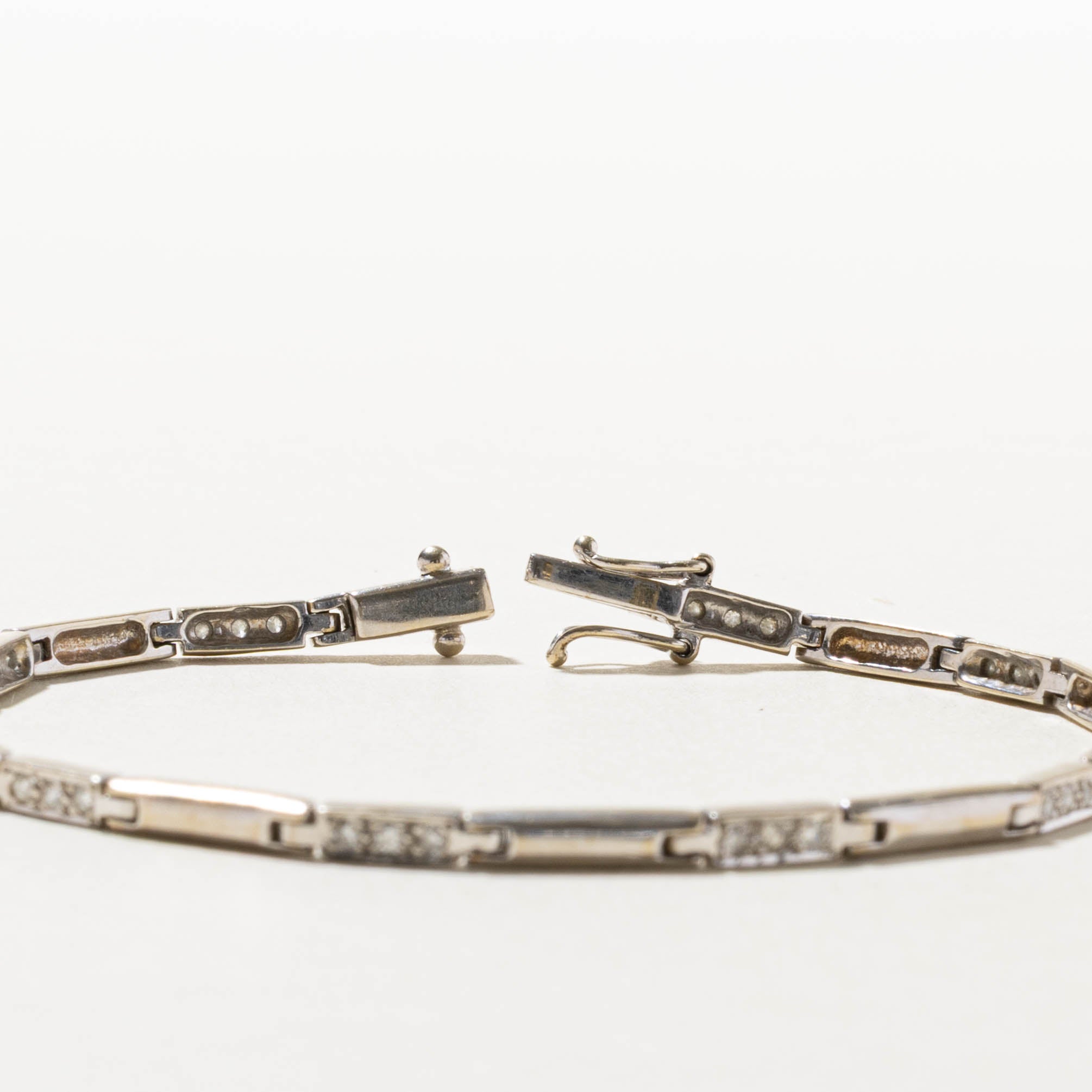 18k Three Stone Channel Set Diamond Bracelet | 0.36ctw | 7.5"