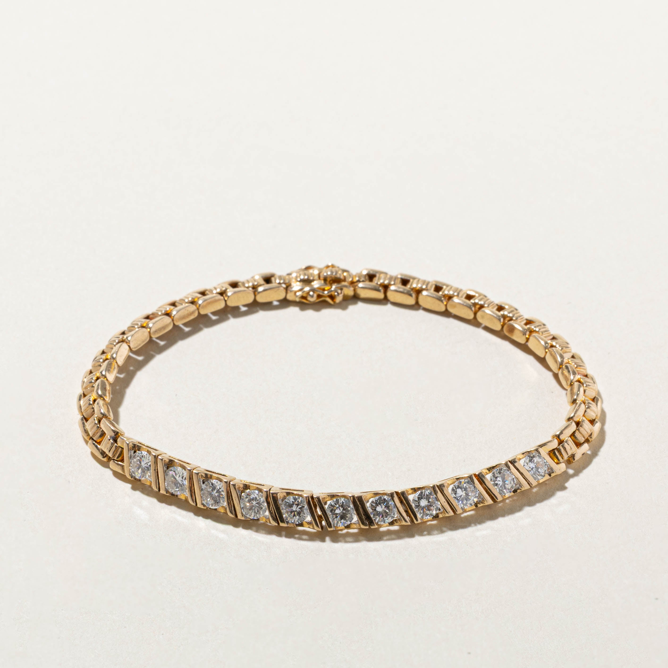 14k Diamond Watch Link Tennis Bracelet | 1.54ctw | 7"