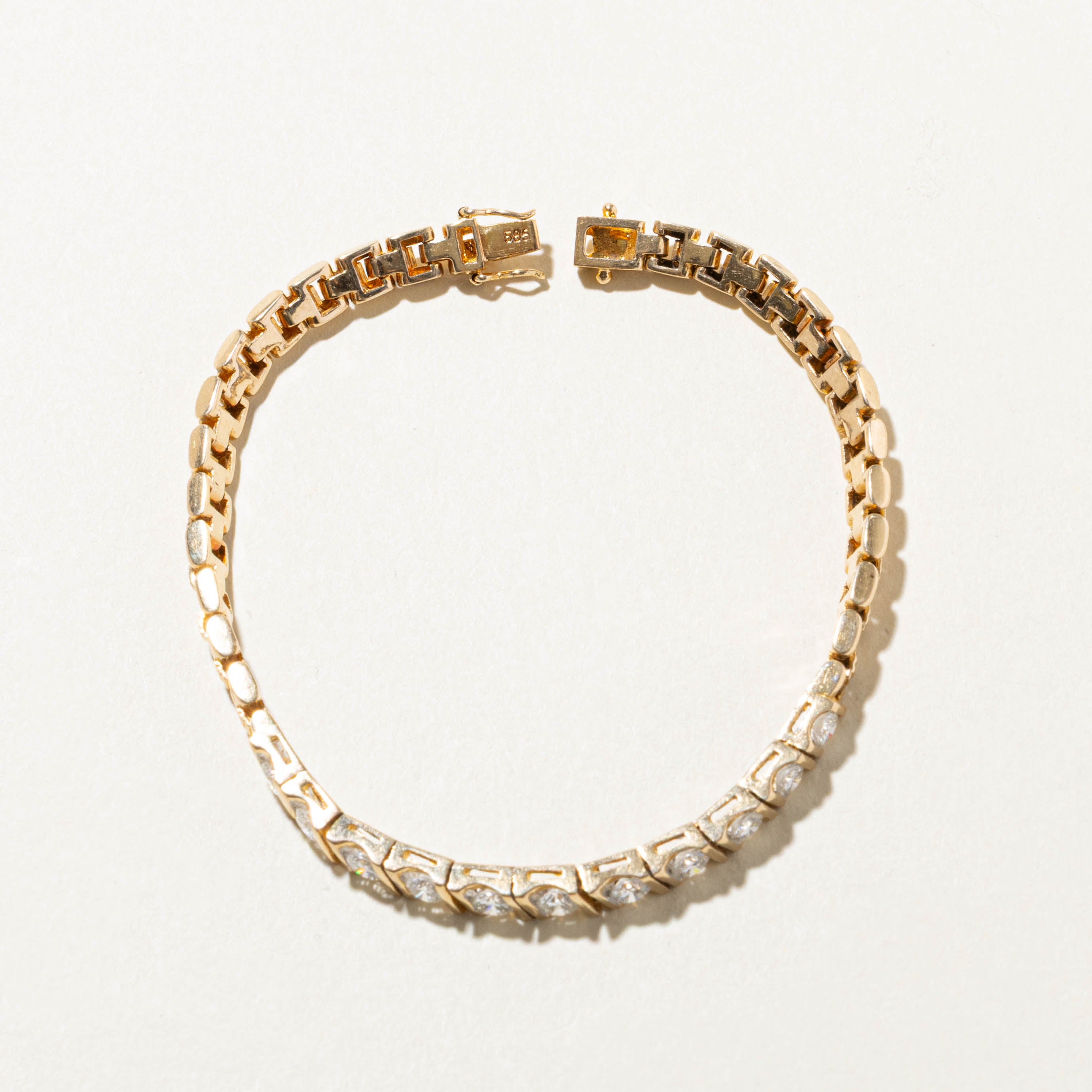 14k Diamond Watch Link Tennis Bracelet | 1.54ctw | 7"