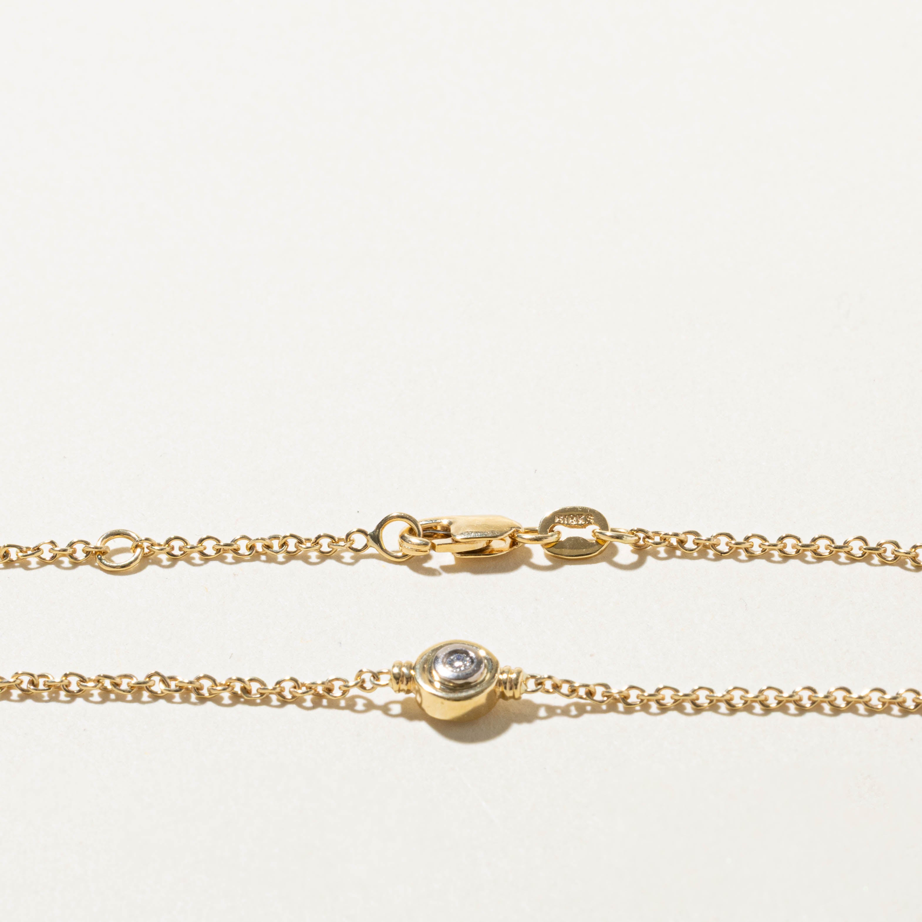 ‘Birks’ 18k Bezel Set Diamond Satellite Bracelet | 0.14ctw | 7”