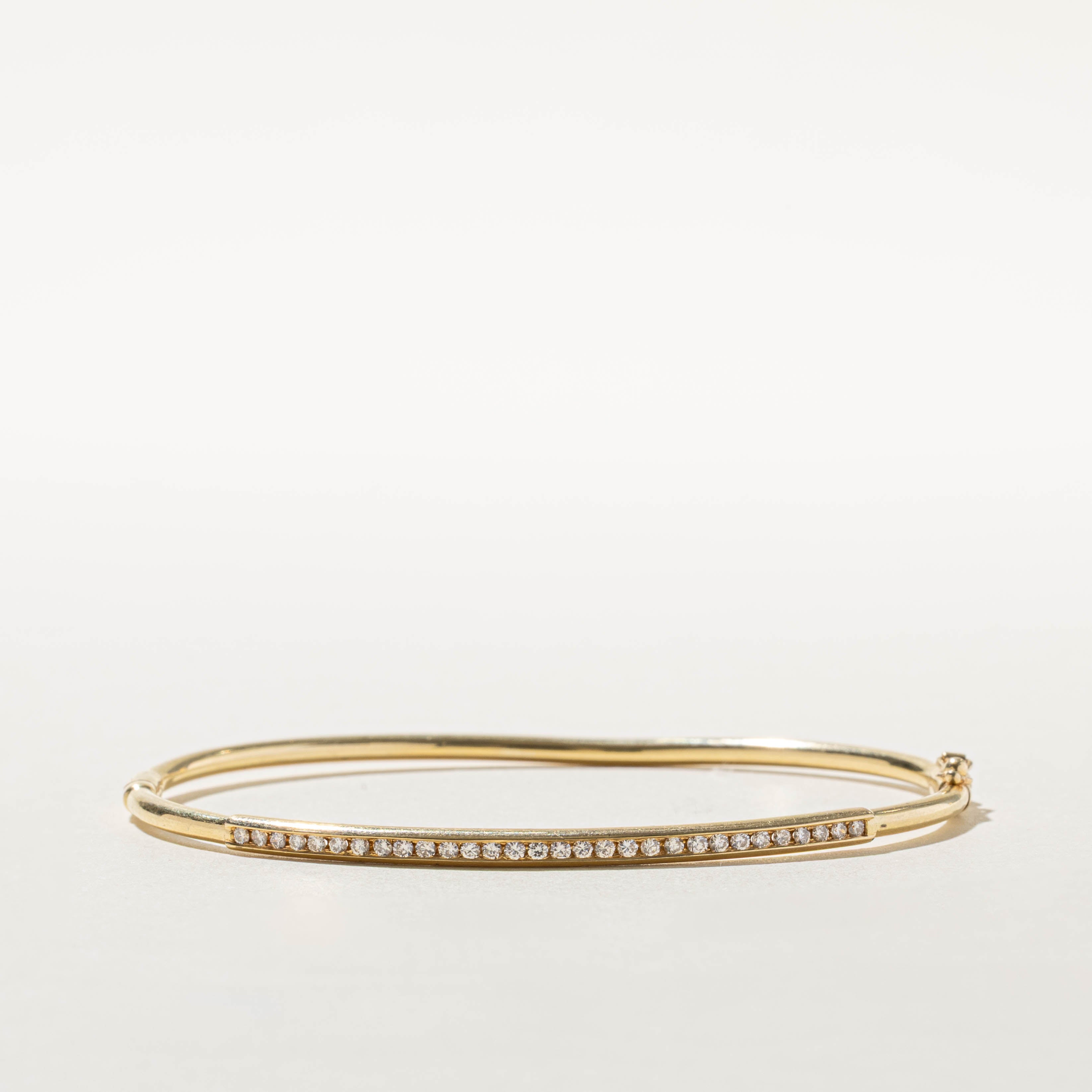 14k Channel Set Diamond Bangle | 0.30ctw | 7.5"