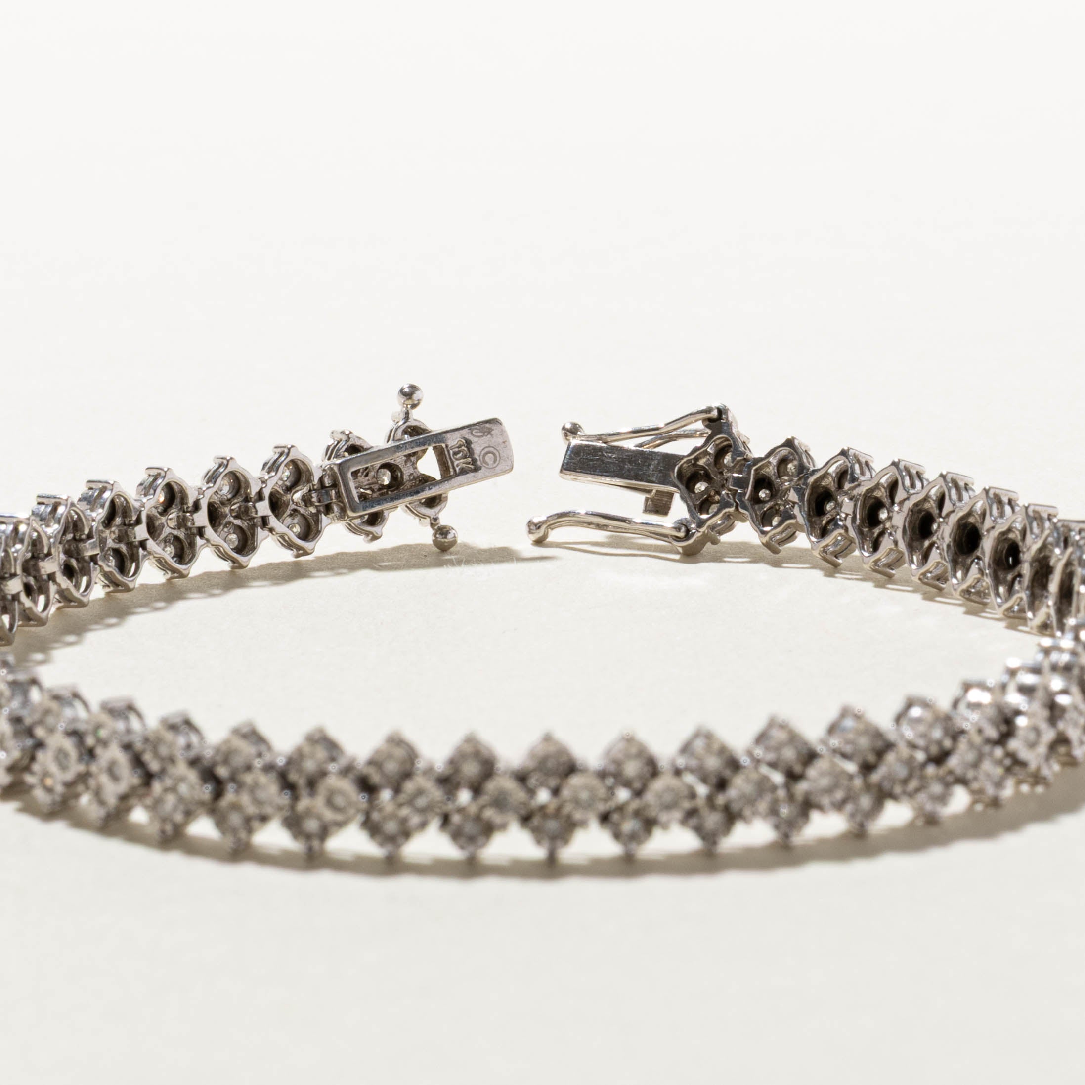 10k Diamond Checkered Tennis Bracelet | 0.55ctw | 7"