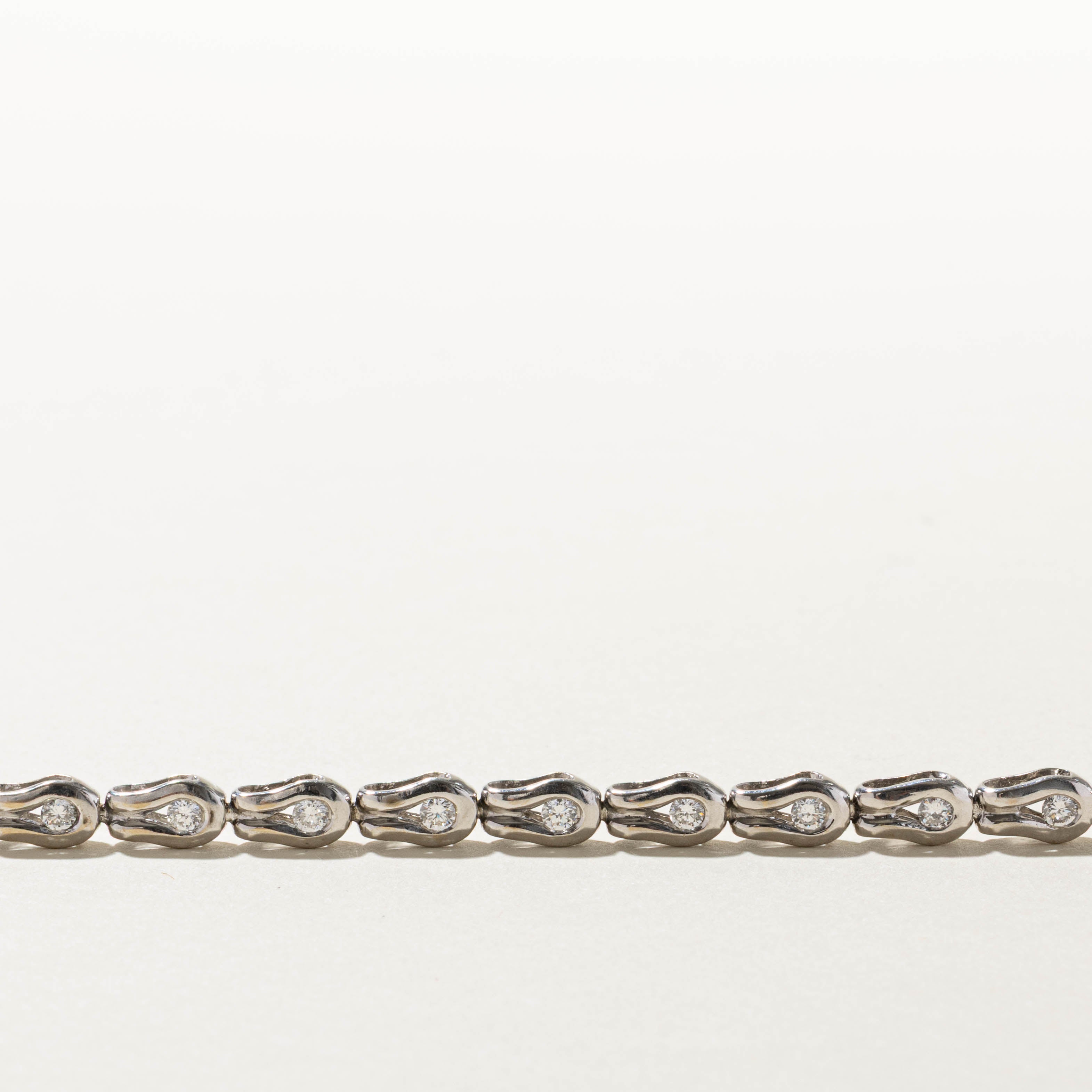 Italian 18k Diamond Horseshoe Segment Bracelet | 0.81ctw | 7.5"